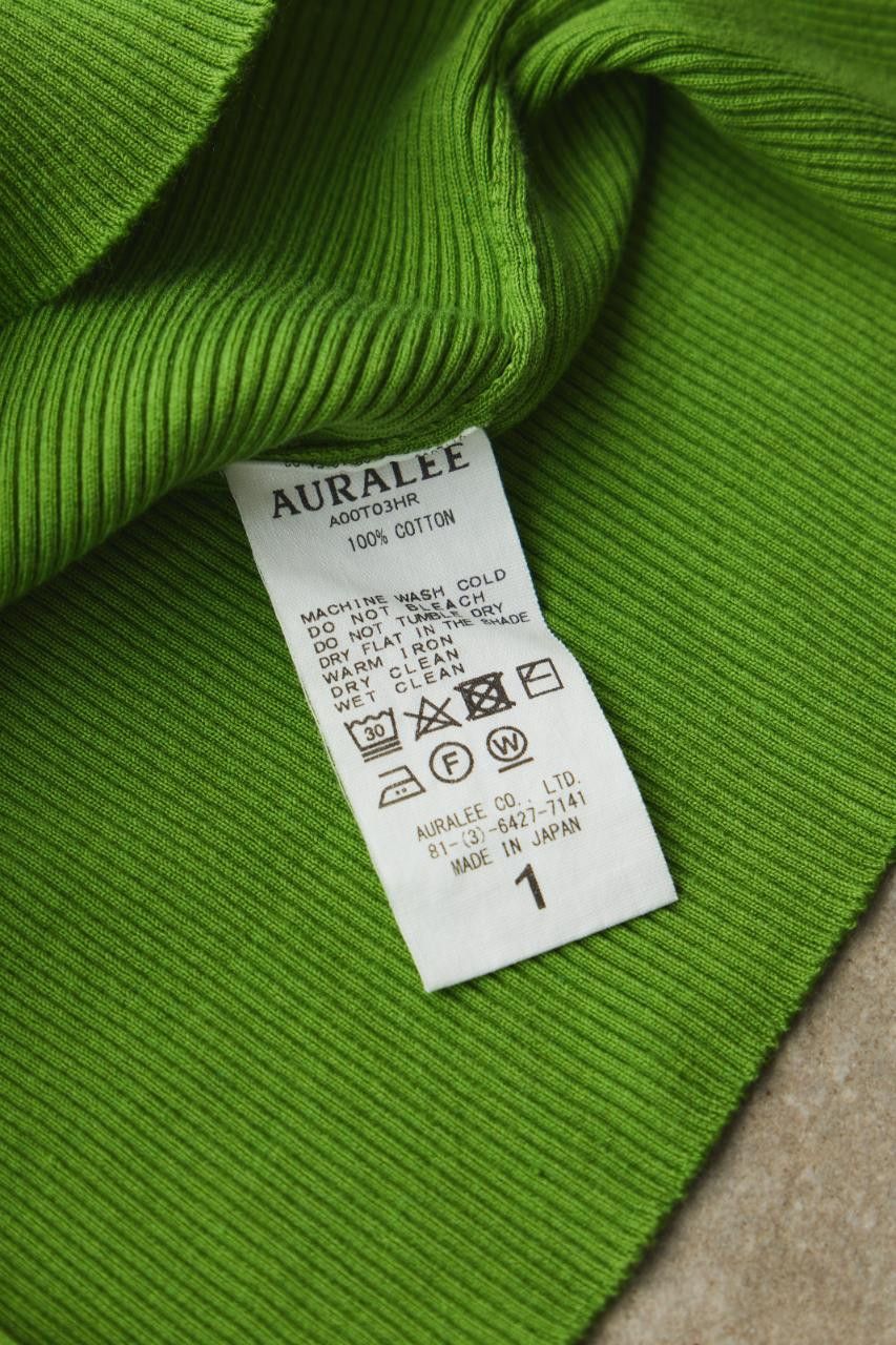 Auralee AURALEE Grass Green High-Gauge Ribbed Knit Tank Top Size S / US 4 / IT 40 - 7 Thumbnail