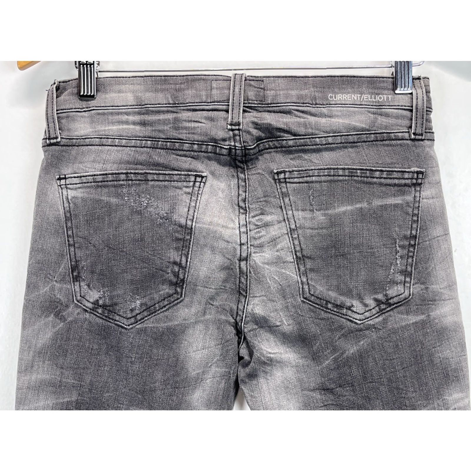 Vintage Womens Current/Elliott Tge Ankle Skinny Jeans Sz 27 GUC Gray Faded Size 27" / US 4 / IT 40 - 3 Thumbnail