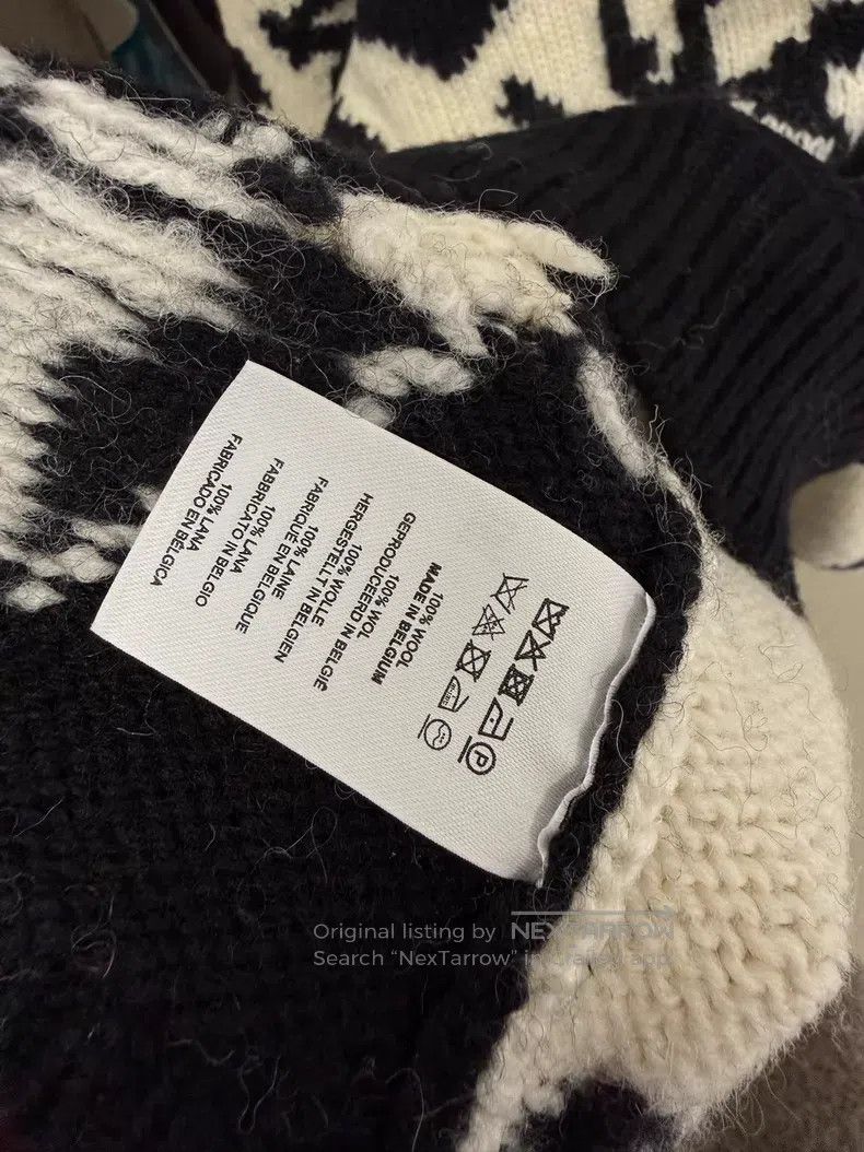 Dries Van Noten Dries Van Noten Black & White Color-Block Wool Knit Sweate Size S / US 4 / IT 40 - 9 Thumbnail