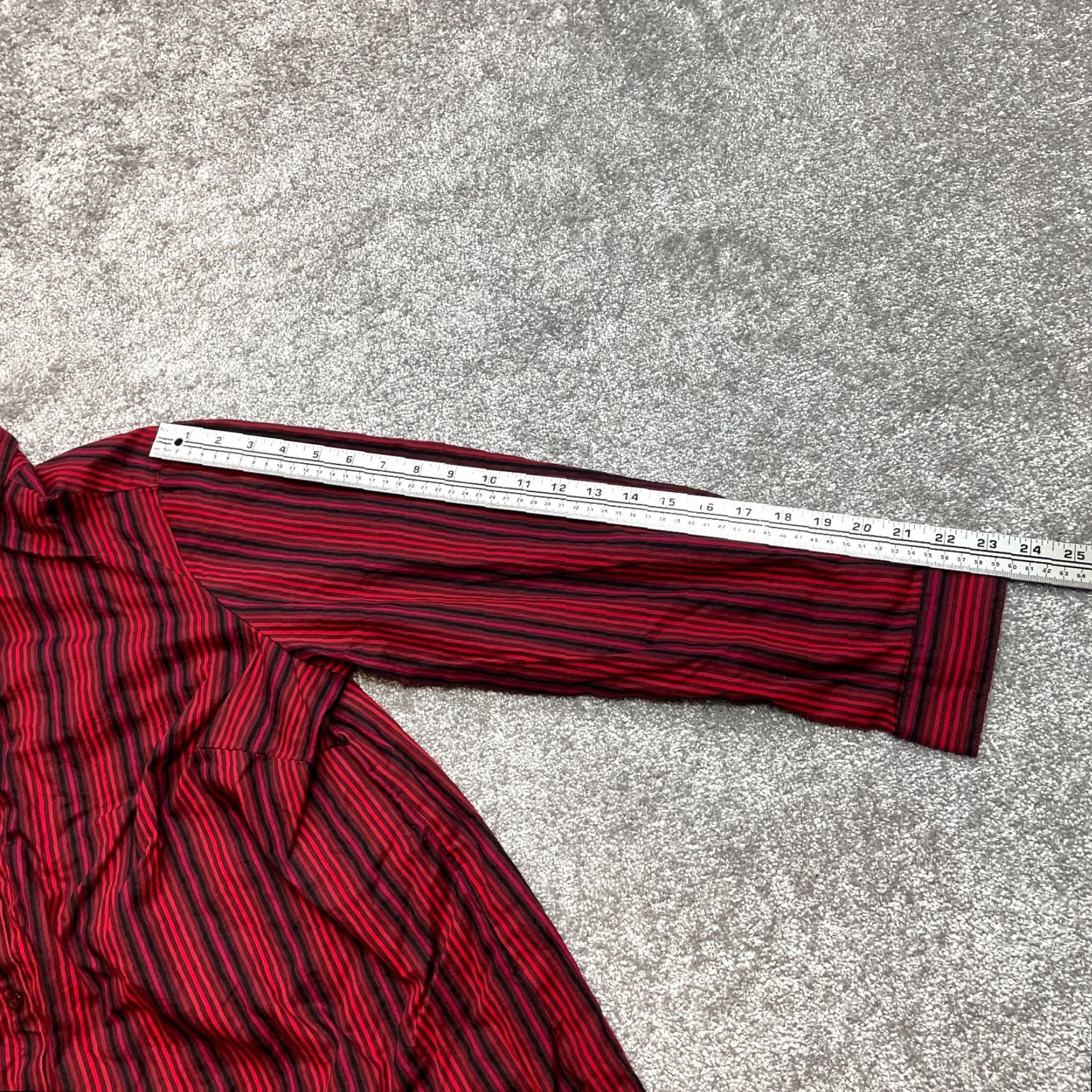 Vintage Romans Button Up Shirt Womens 20W Plus Red Blue Striped Long Sleeve Collared Top Size 3XL / US 20-22 - 4 Thumbnail