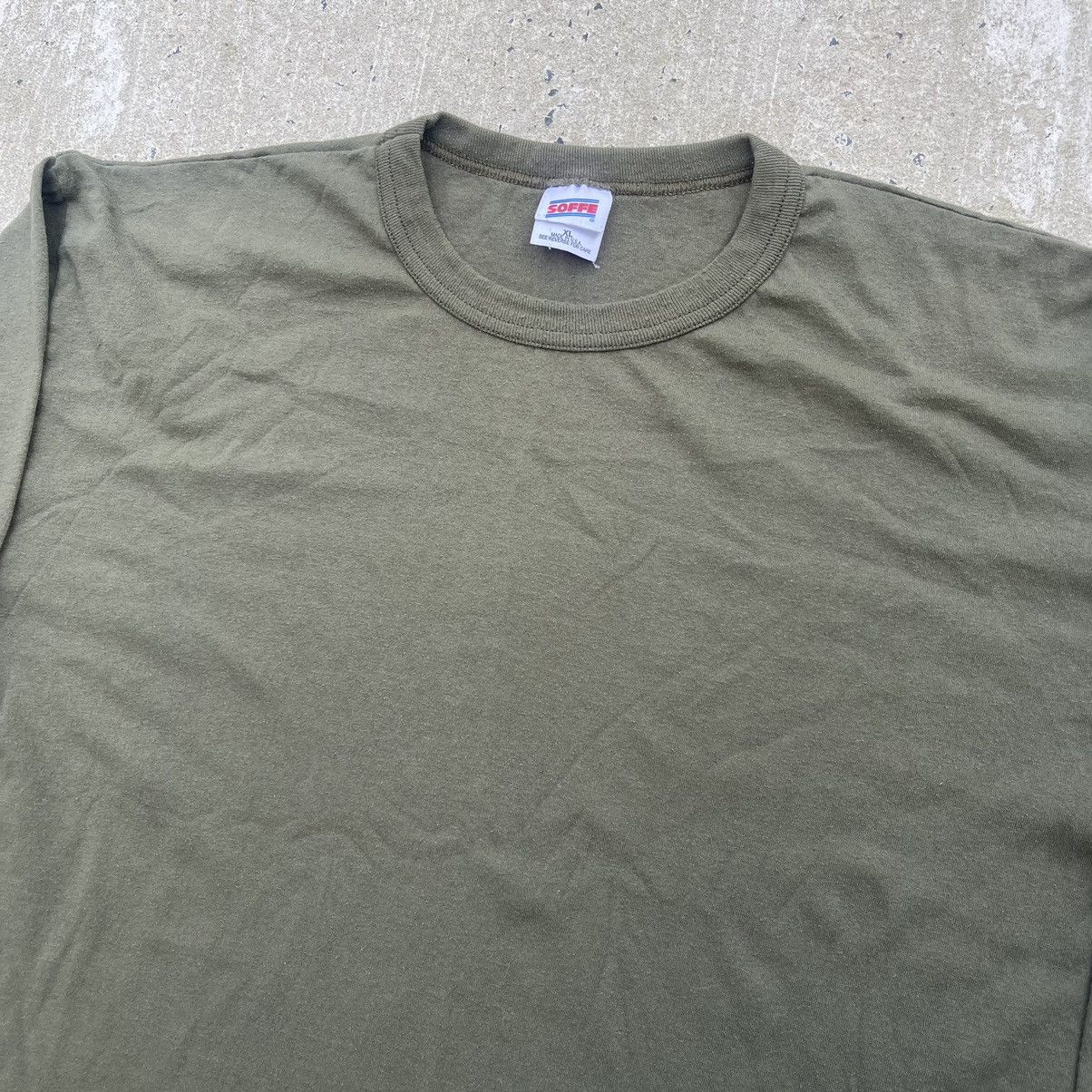 Soffe Vintage 90s SOFFE Army Green Blank Long Sleeve Shirt Size US XL / EU 56 / 4 - 2 Thumbnail
