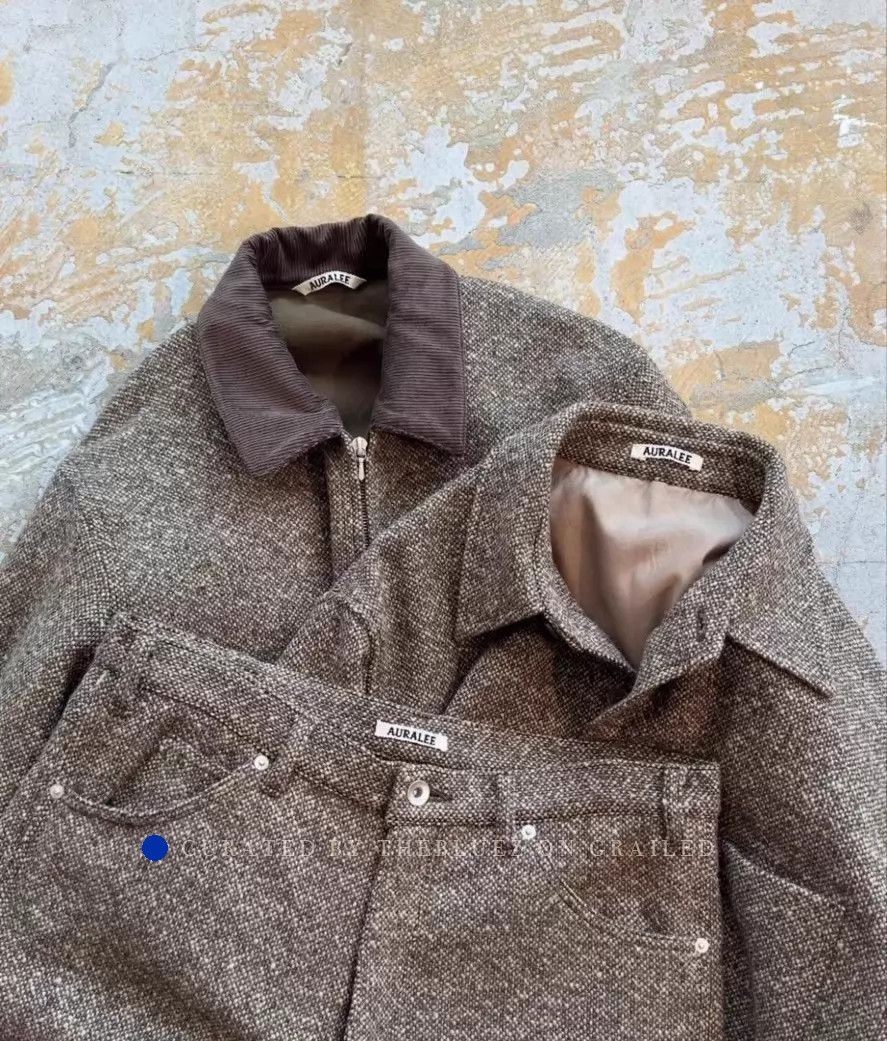Auralee Soft Brown Tweed Knit Jacket in Size L Size US L / EU 52-54 / 3 - 1 Thumbnail