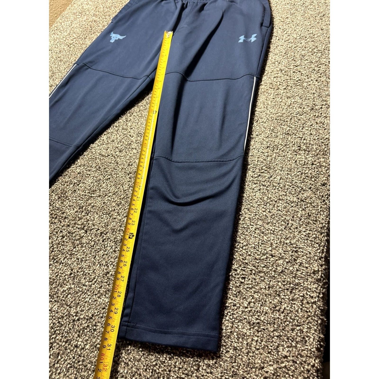 Under Armour Under Armour Project Rock Sweatpants Mens Large Blue Brahma Bull Jogger Size US 33 - 4 Thumbnail