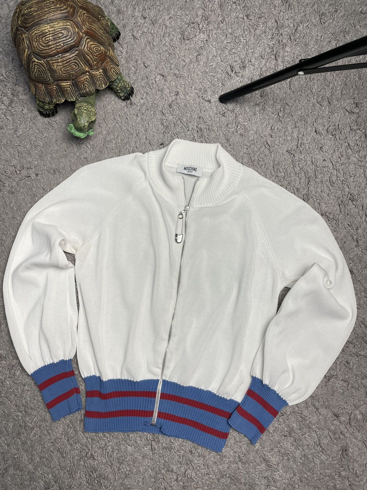 Moschino × Vintage Moschino Jeans Zip Up Sweater Size M / US 6-8 / IT 42-44 - 1 Thumbnail