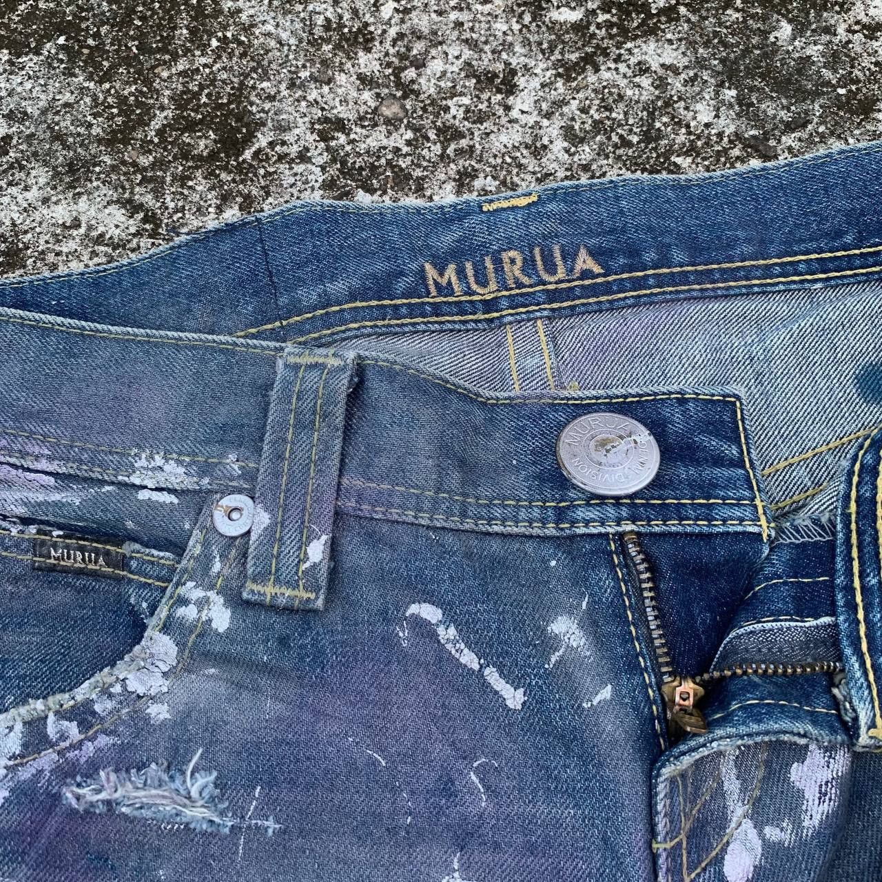 Japanese Brand Murua Thrashed Jeans Distressed Denim Streetwear Motif Japan Size US 30 / EU 46 - 10 Thumbnail