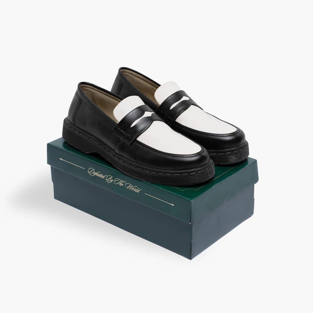 Other Silane Loafer Shoes Leather Black White Size US 10 / EU 43 - 2 Thumbnail