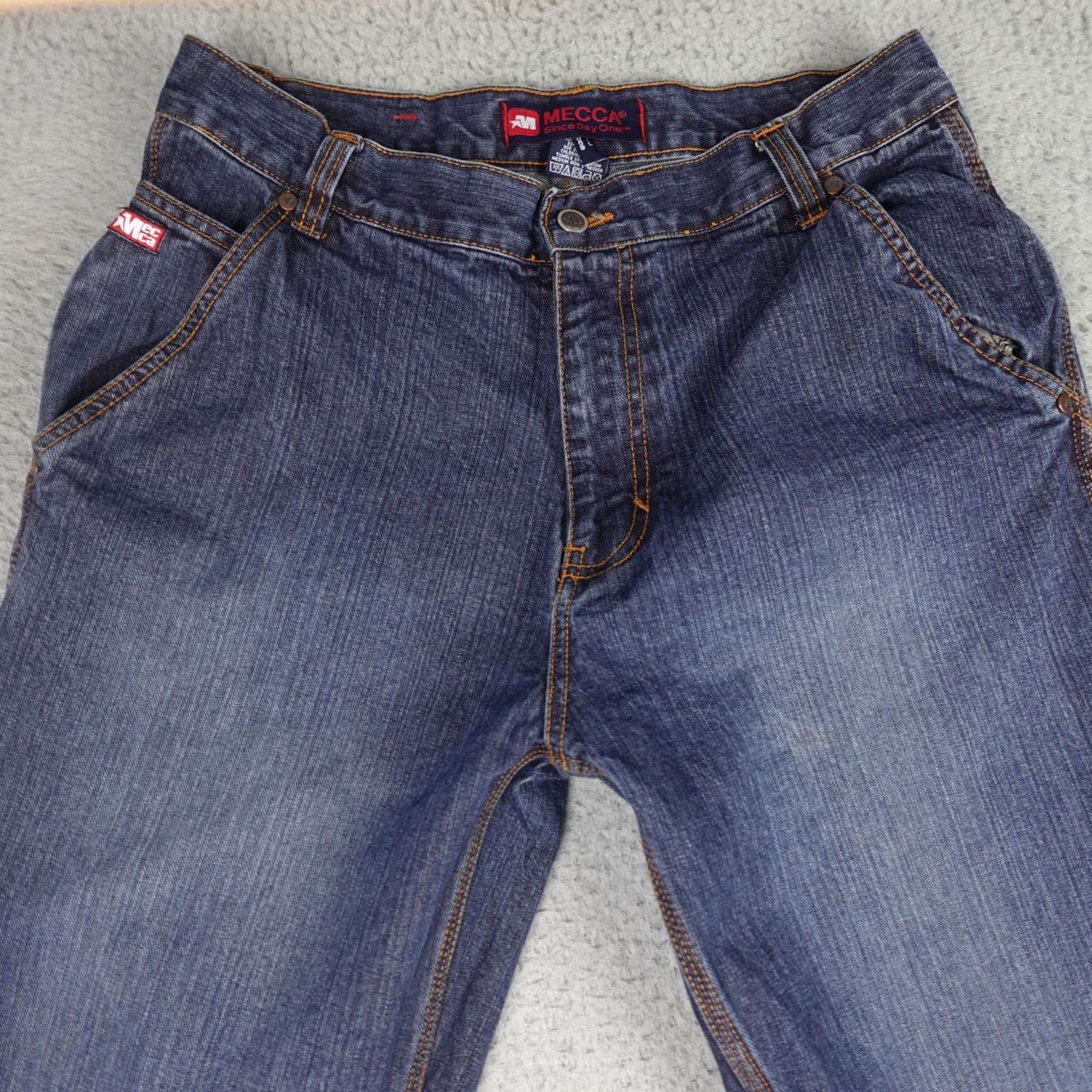 Vintage Mecca Mens Jeans 34x30 Blue Denim Carpenter 5-Pocket Relaxed Fit Y2K Hip Hop Style Straight Jeans Mens Size US 34 / EU 50 - 4 Thumbnail