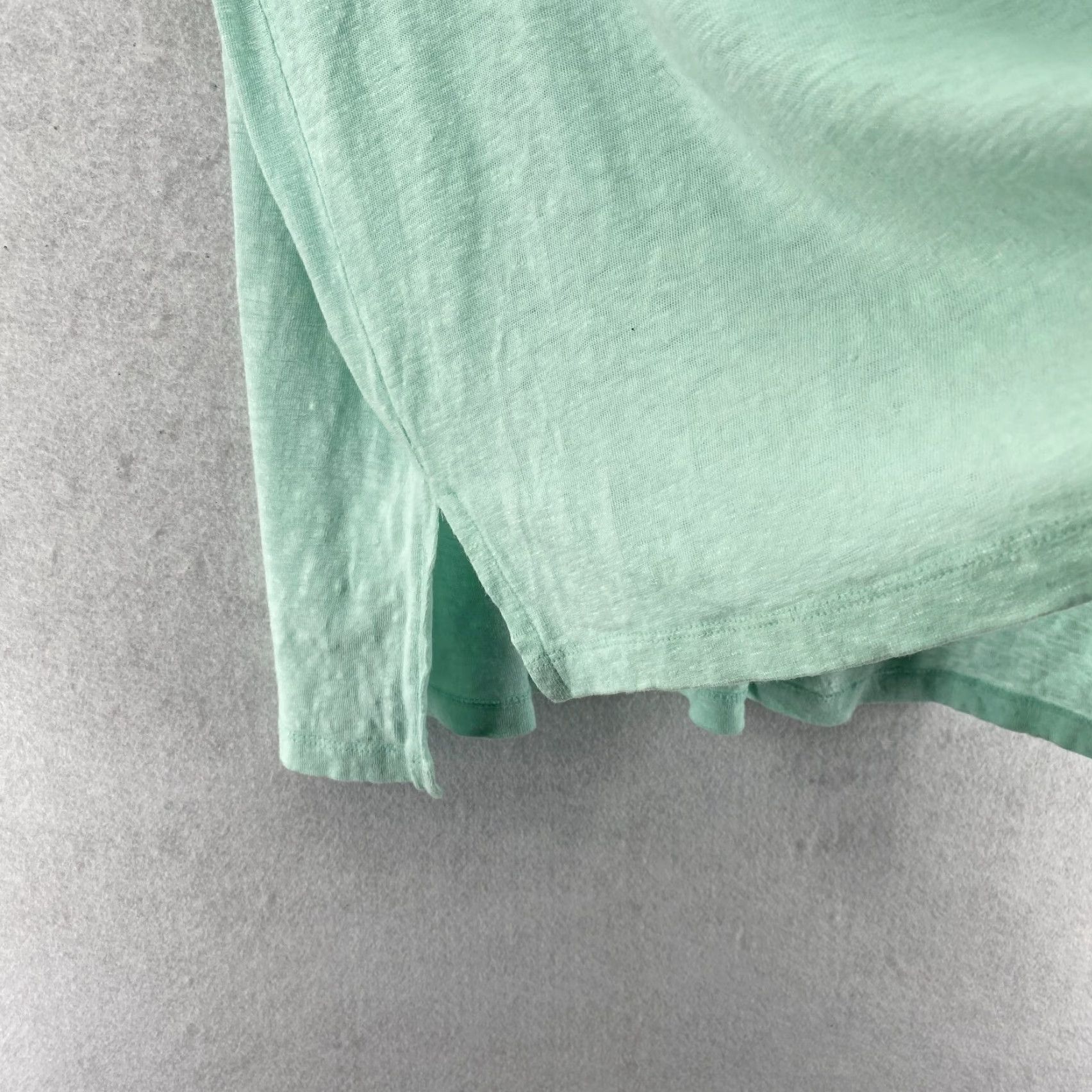 EILEEN FISHER Tunic 2XS Organic Linen Slub Jersey Oversized Dolman Sleeve Green Shirt Women 2XS Tunic Bohemian Retro Style