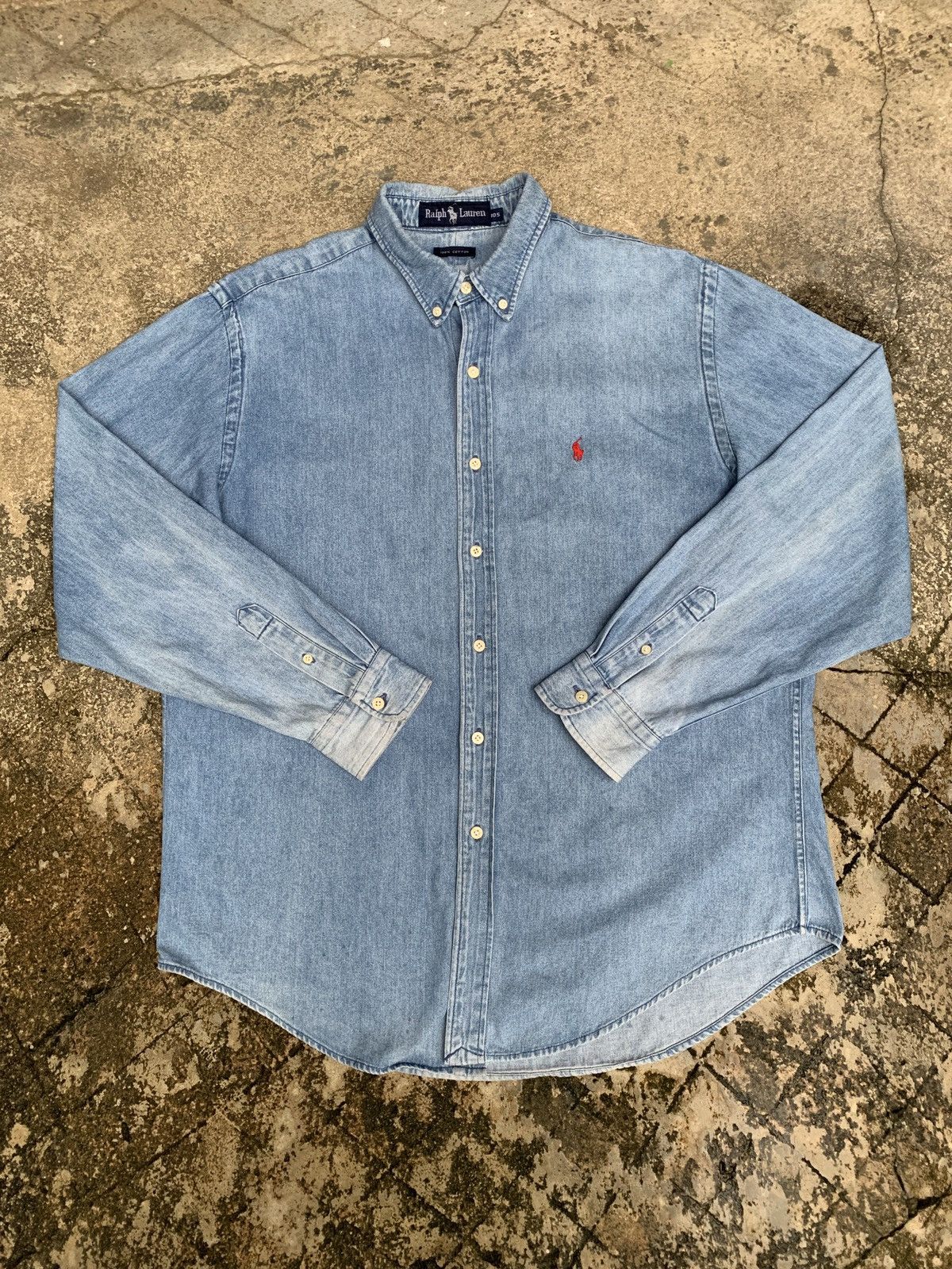 Ralph Lauren × Vintage 2000s Ralph Lauren Faded Blue Jeans Classics Pony Shirt Size US XL / EU 56 / 4 - 1 Thumbnail