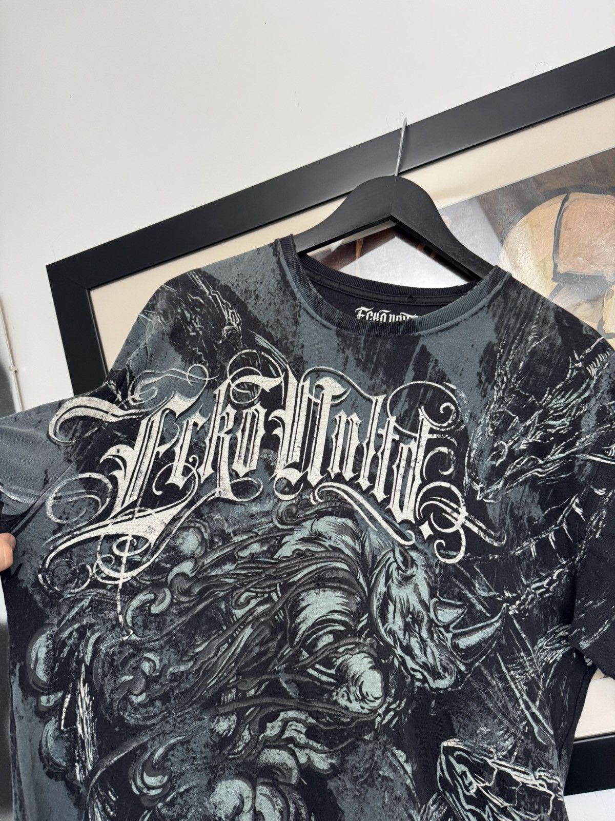 Ecko Unltd. Vintage Y2k Ecko Unltd Fullprint Rap Tee Rhino Print Hip Hop Size US L / EU 52-54 / 3 - 3 Thumbnail