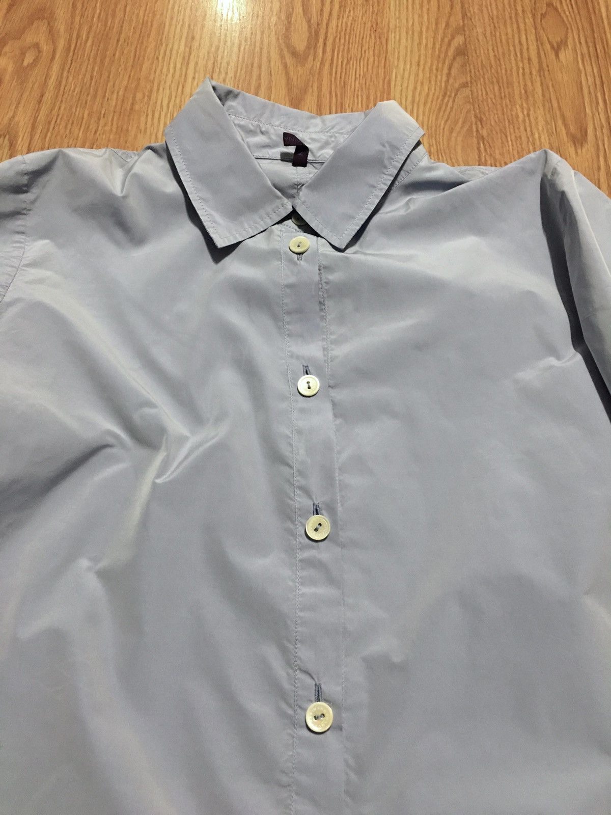 Designer Katharina Hovman Blue Metalic Blouse Shirt Size EU42 US12 Size XL / US 12-14 / IT 48-50 - 6 Thumbnail