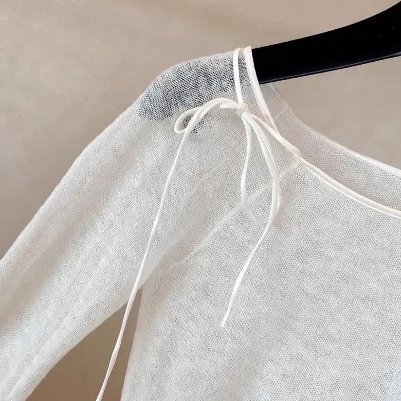 Other Esanno Scernno Women's White Knit Irregular Hem Top 38 Size XS / US 0-2 / IT 36-38 - 5 Thumbnail