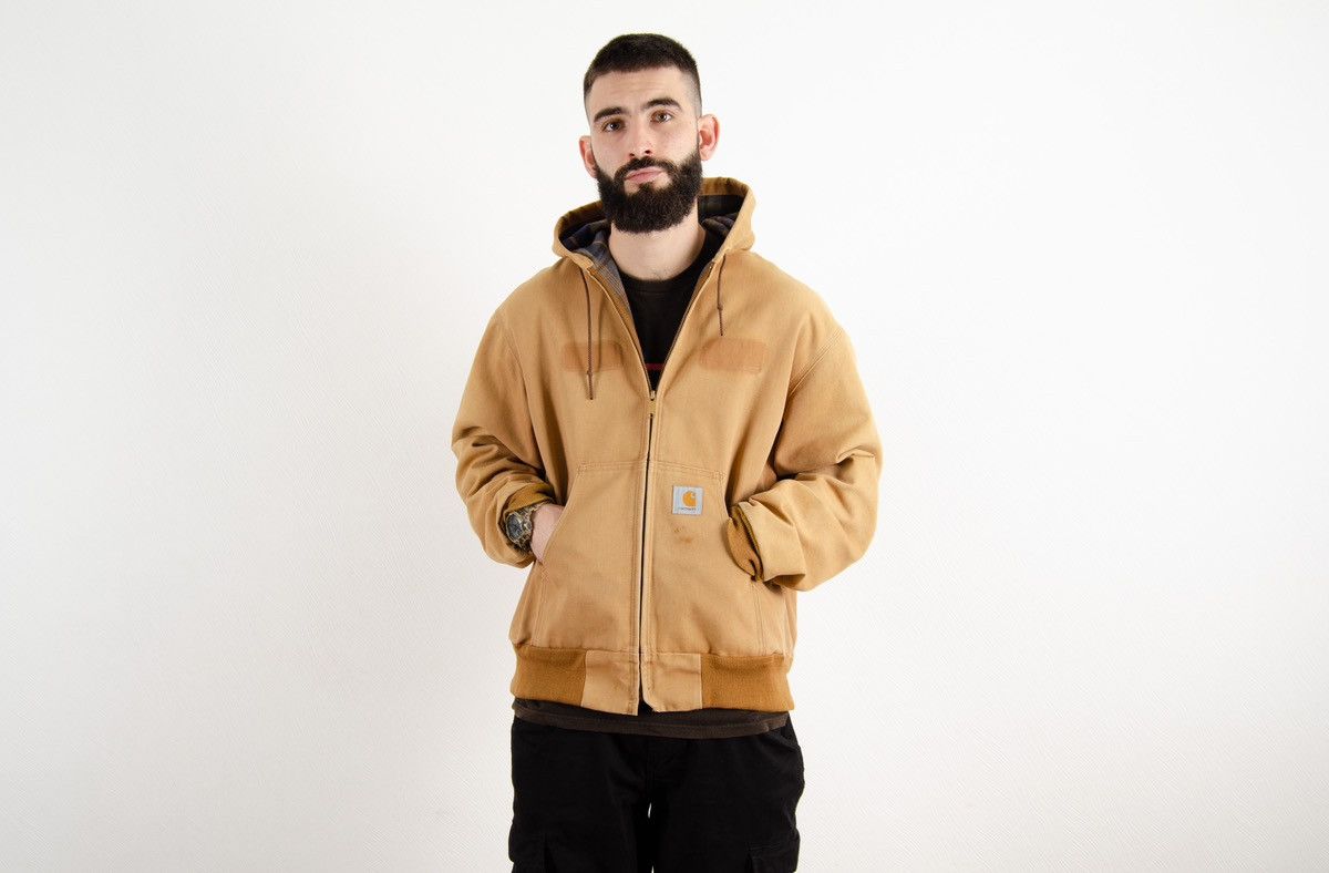 Carhartt Vintage Carhartt Sunfaded Distressed Hooded Jacket Bomber Size US L / EU 52-54 / 3 - 3 Thumbnail