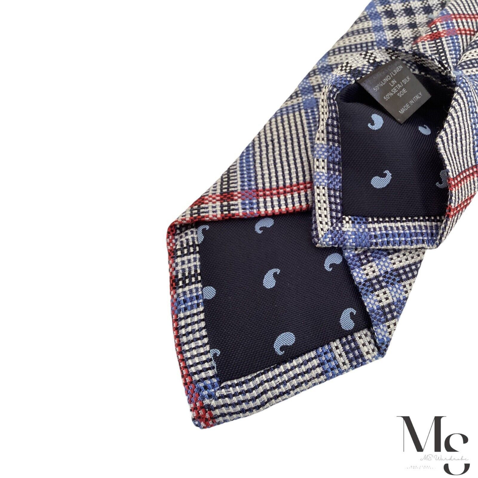 Other FRANCO BASSI XL Blue & Gray Plaids & Cheks Silk Blend Tie It Size ONE SIZE - 4 Thumbnail