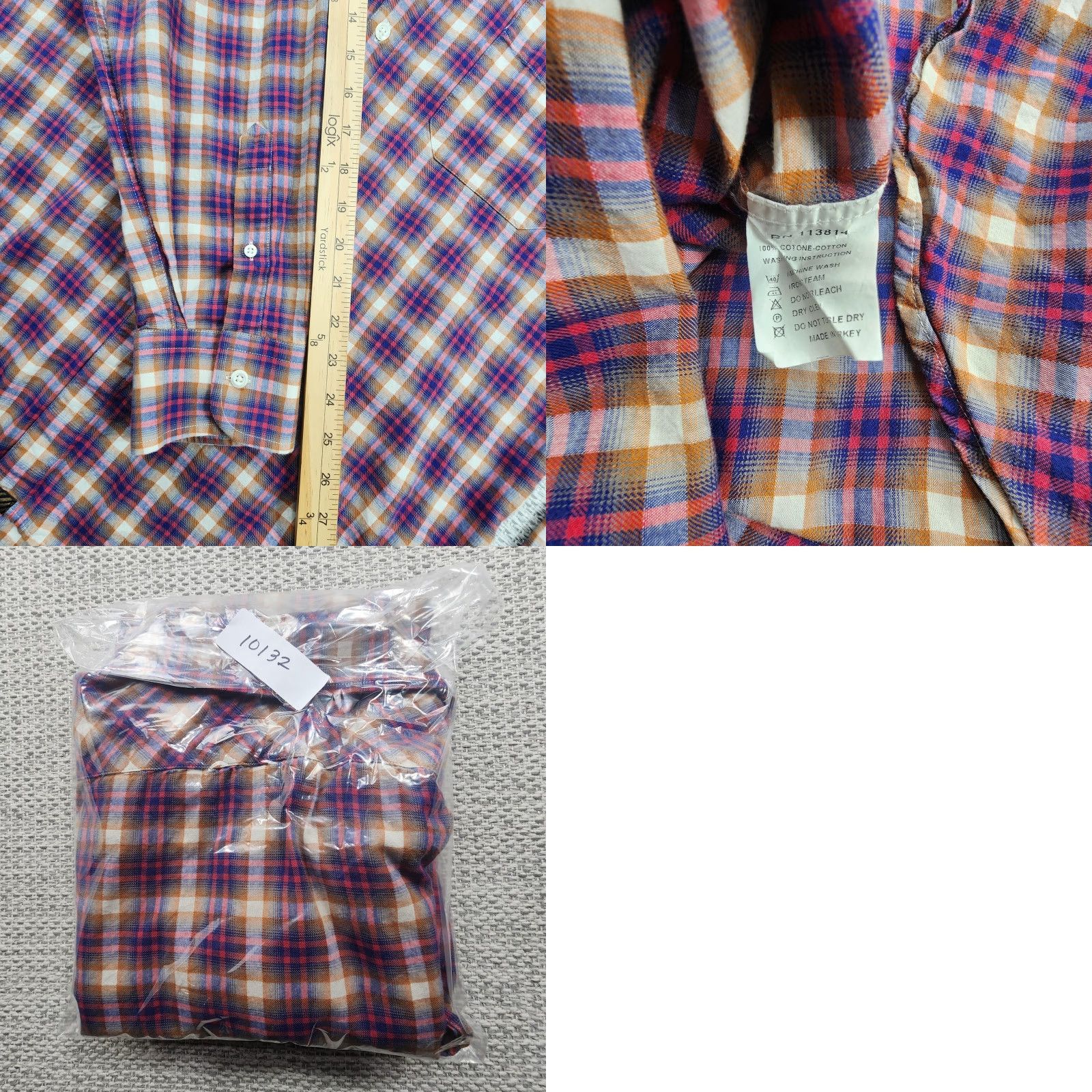 Billy Reid Billy Reid Shirt Mens XL Multicolor Plaid Button-Up Long Sleeve Standard Cut Size US XL / EU 56 / 4 - 9 Thumbnail