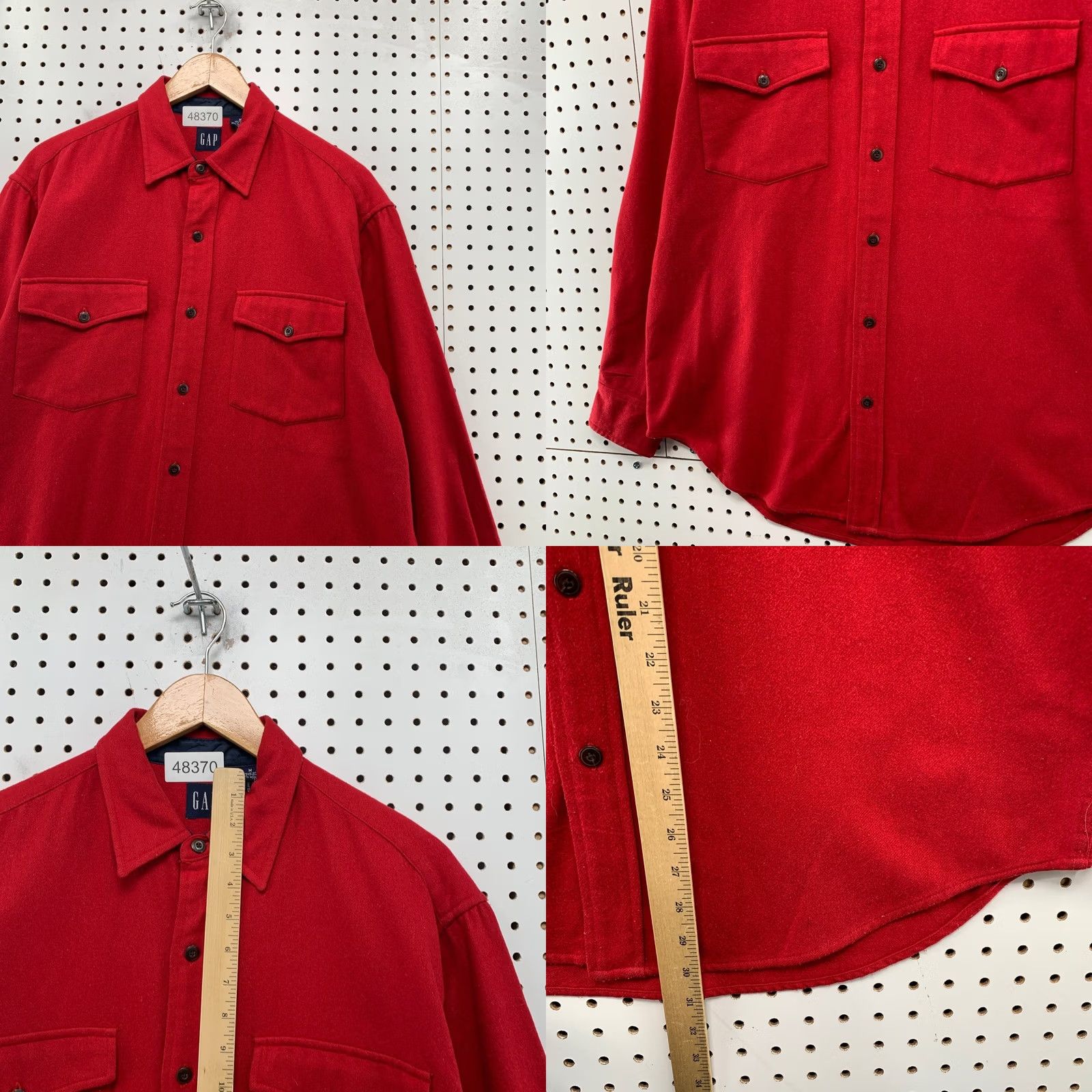 Gap VINTAGE GAP Wool Button Up Shirt Mens M Red Plaid 90s Long Sleeve Casual Button-Up Size US M / EU 48-50 / 2 - 8 Thumbnail