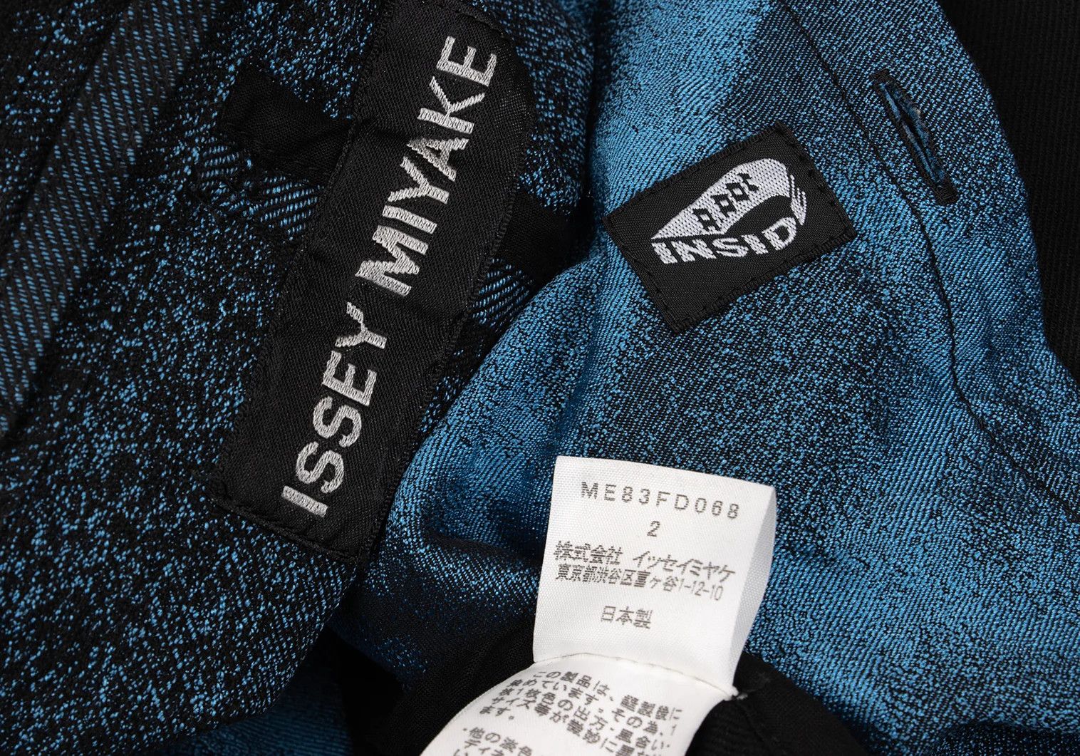 Issey Miyake Trim Fade Woven Design Jacket in Black and Light Blue Size US M / EU 48-50 / 2 - 18 Thumbnail
