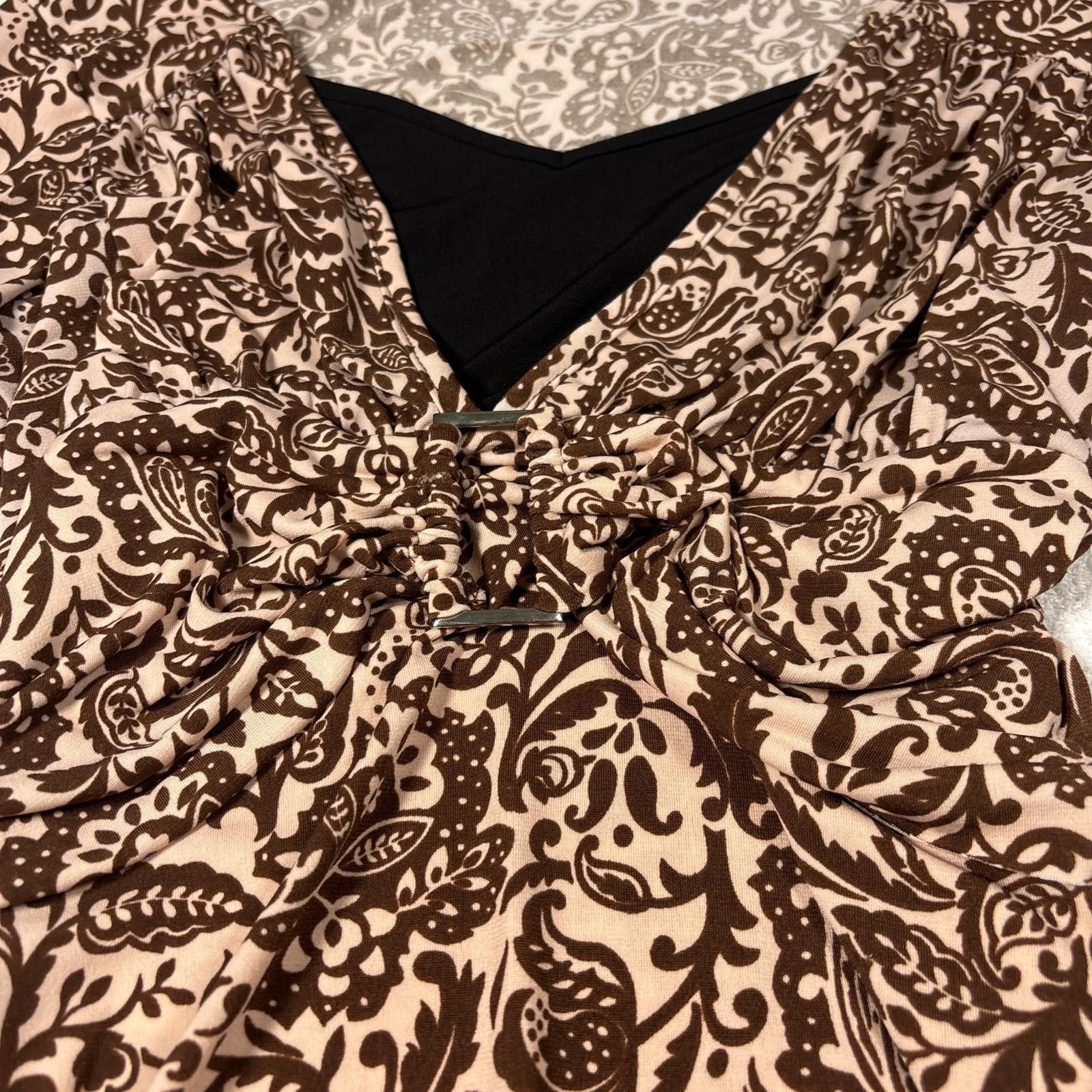 Other vintage office siren brown an pink blouse with ring detail Size L / US 10 / IT 46 - 4 Thumbnail