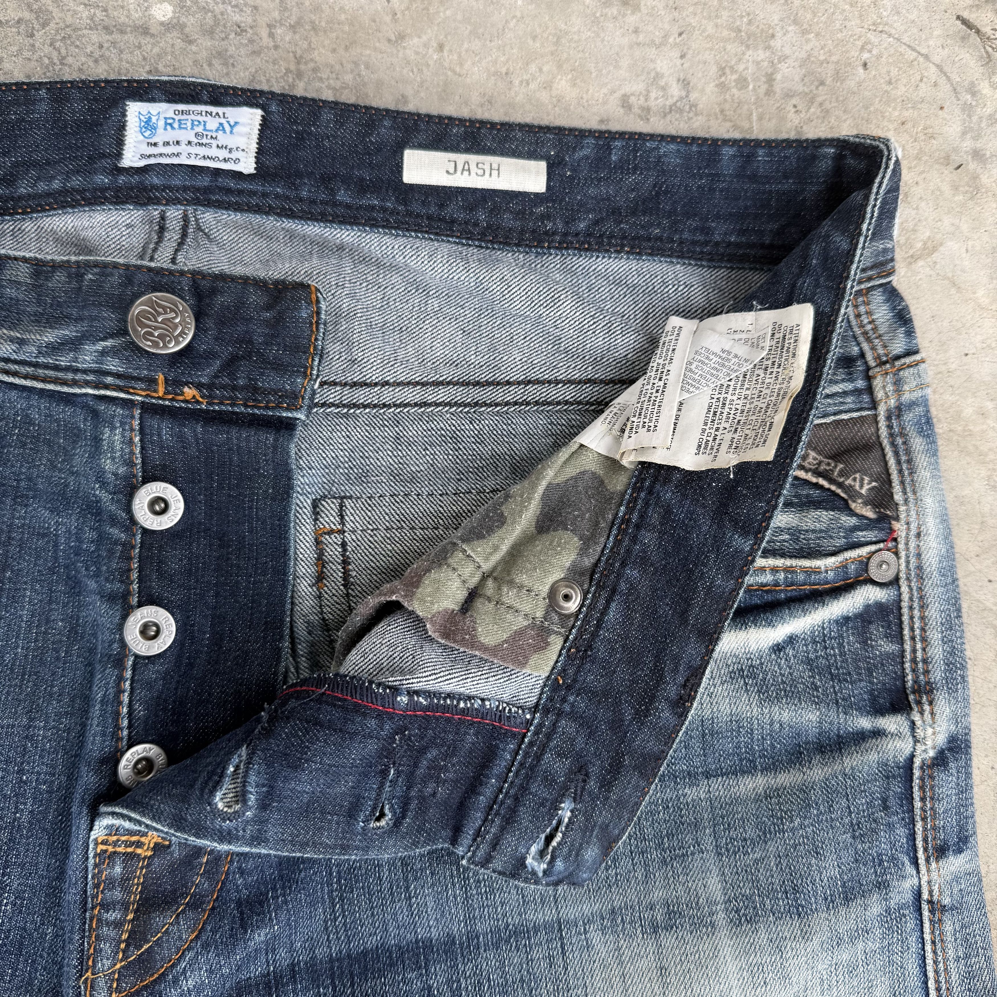 Replay W34 VINTAGE REPLAY FADED STONE WASH DENIM JEAN PANTS Size US 34 / EU 50 - 8 Thumbnail