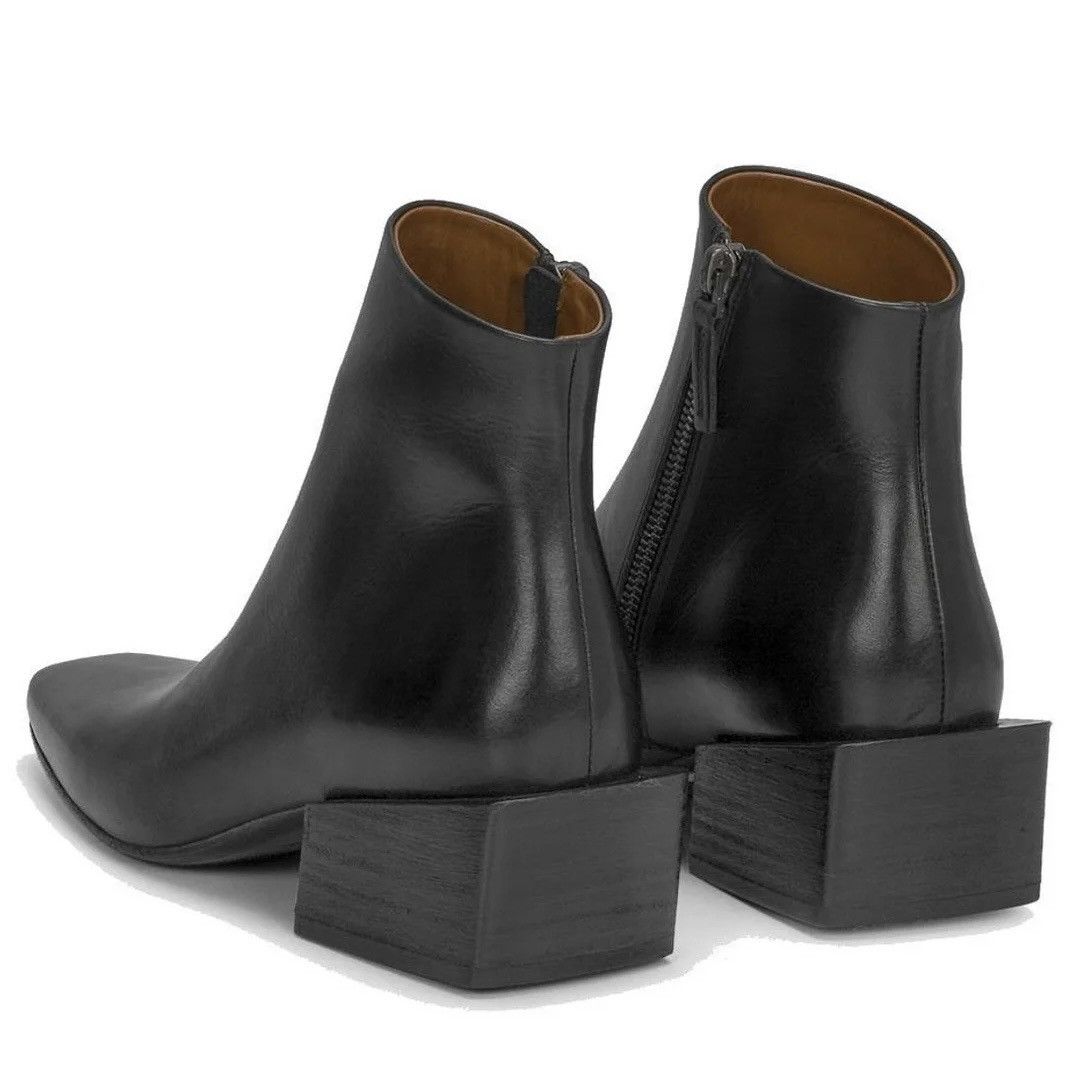 Marsell Marsèll Pannelletto Black Leather Ankle Boots Square Heel Size US 6.5 / IT 36.5 - 3 Thumbnail