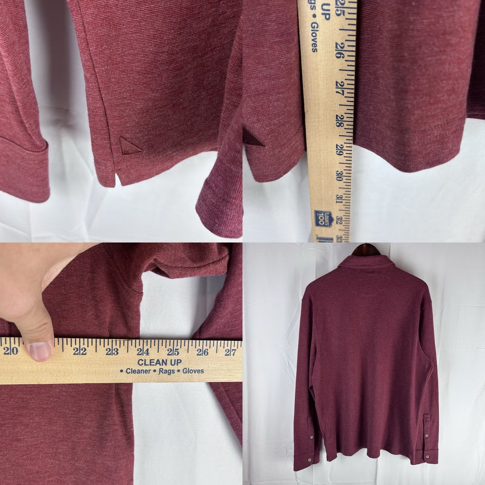 UNTUCKit UNTUCKit Polo Shirt Mens XL Red Solid Mathieu Regular Stretch Casual Long Sleeve Collared Pullover Size US XL / EU 56 / 4 - 8 Thumbnail