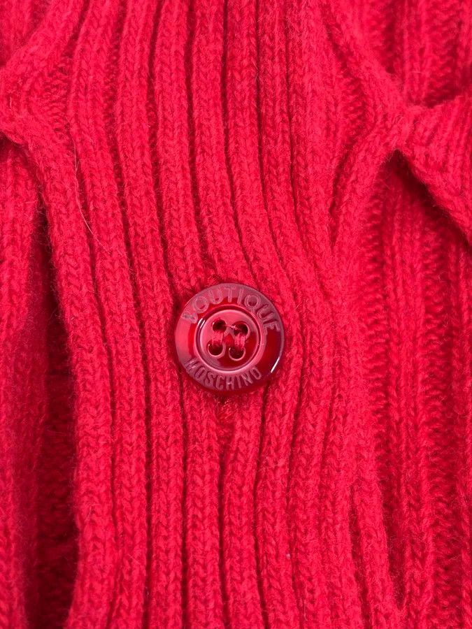 Moschino Moschino Perfored Red Geometrical Cardigan Size S / US 4 / IT 40 - 9 Thumbnail