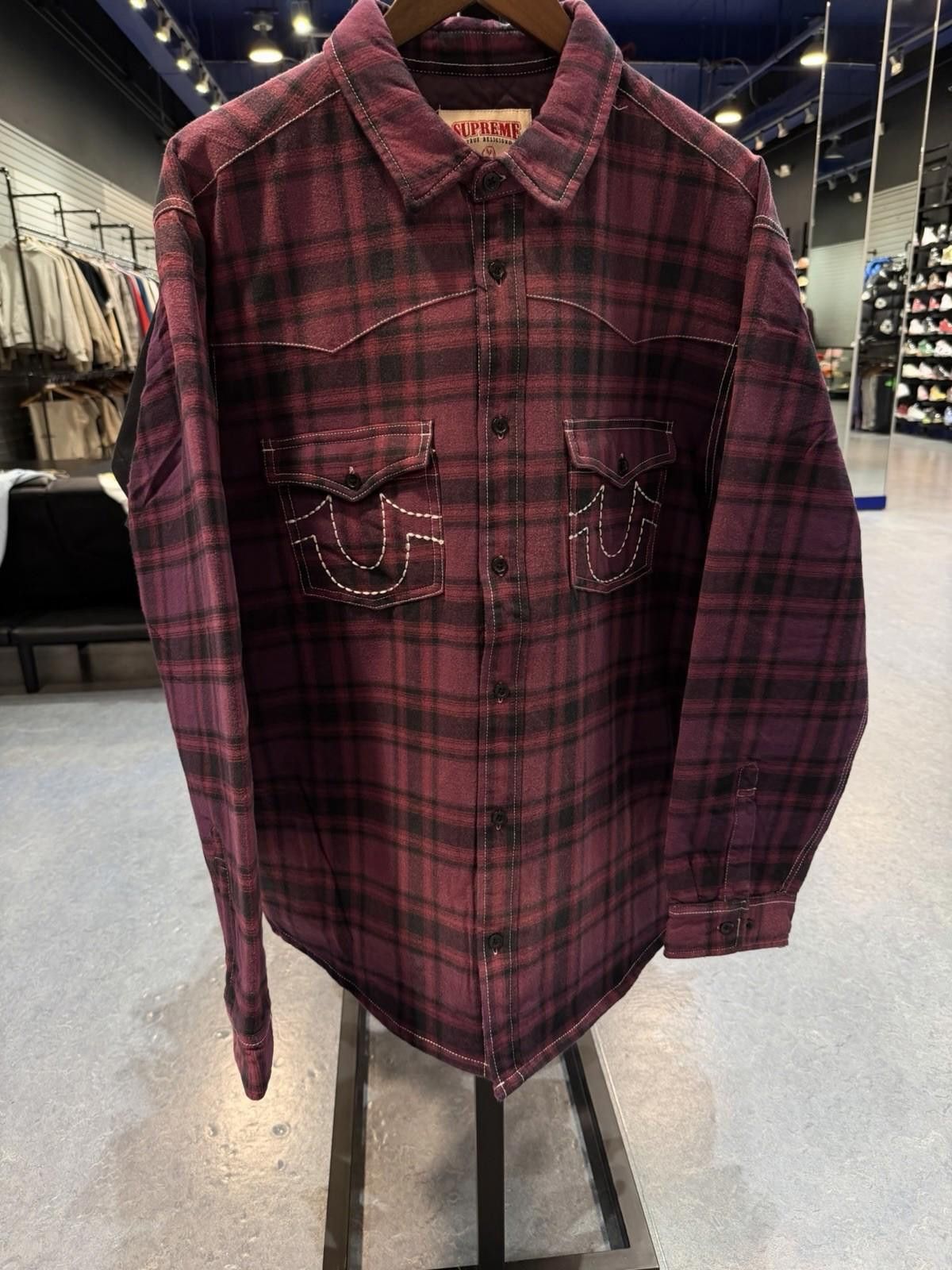 Supreme Supreme x True Religion Quilted Plaid Flannel 'Purple' XL Size US XL / EU 56 / 4 - 6 Thumbnail