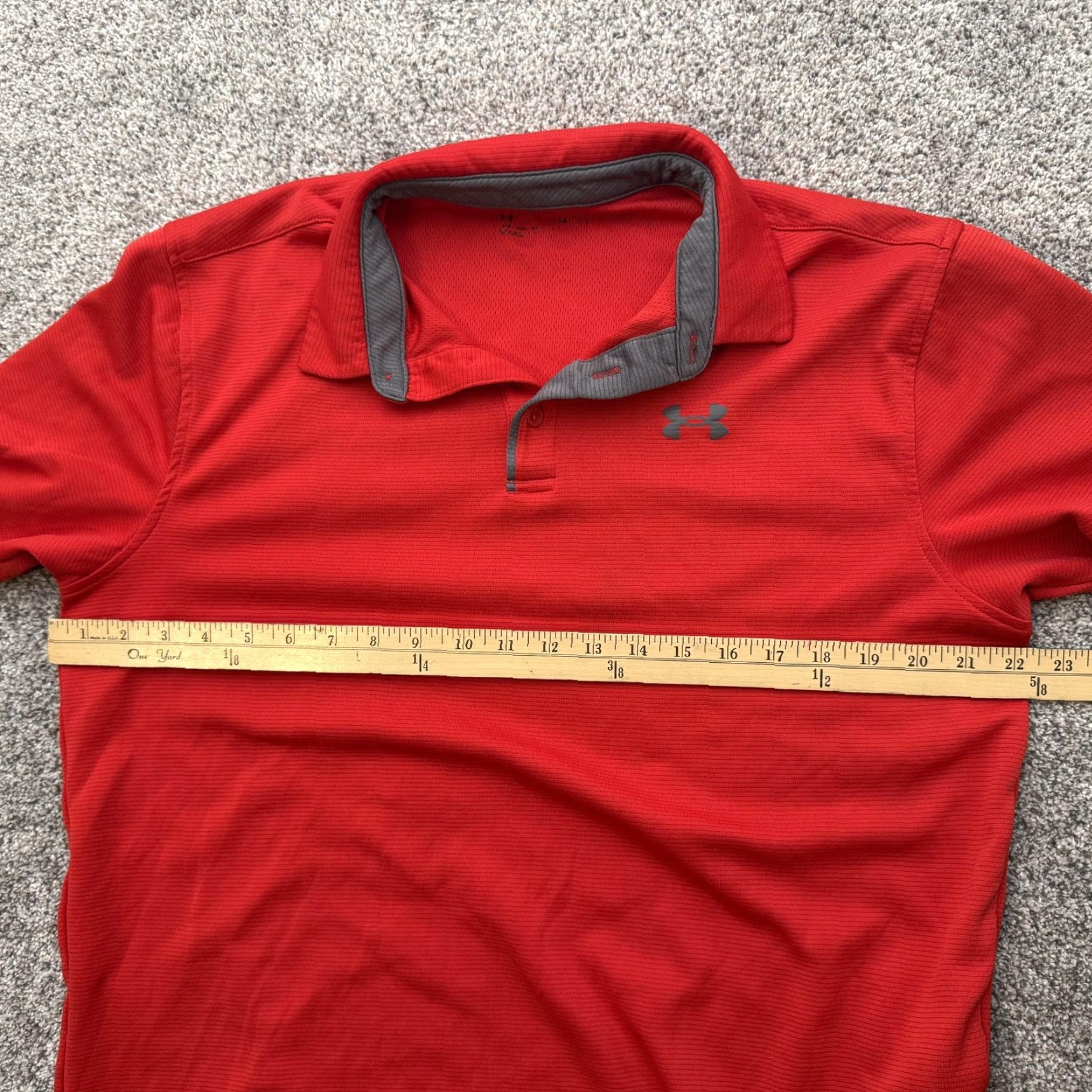 Under Armour Under Armour Polo Shirt Mens L Red 100% Polyester Athletic Golf Performance Lightweight Breathable Moisture Wicking Tagless Short Sleeve Vintage: No Size US L / EU 52-54 / 3 - 4 Thumbnail