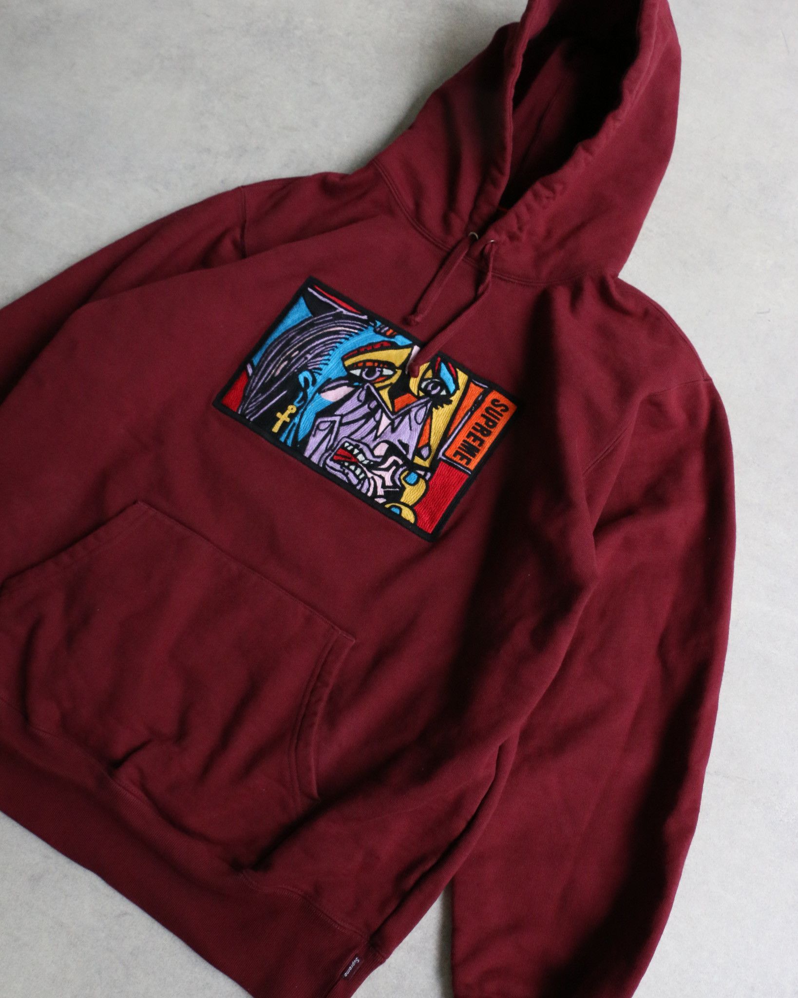 Supreme Supreme Chain Stitched Face Hoodie Burgundy Size US M / EU 48-50 / 2 - 2 Thumbnail