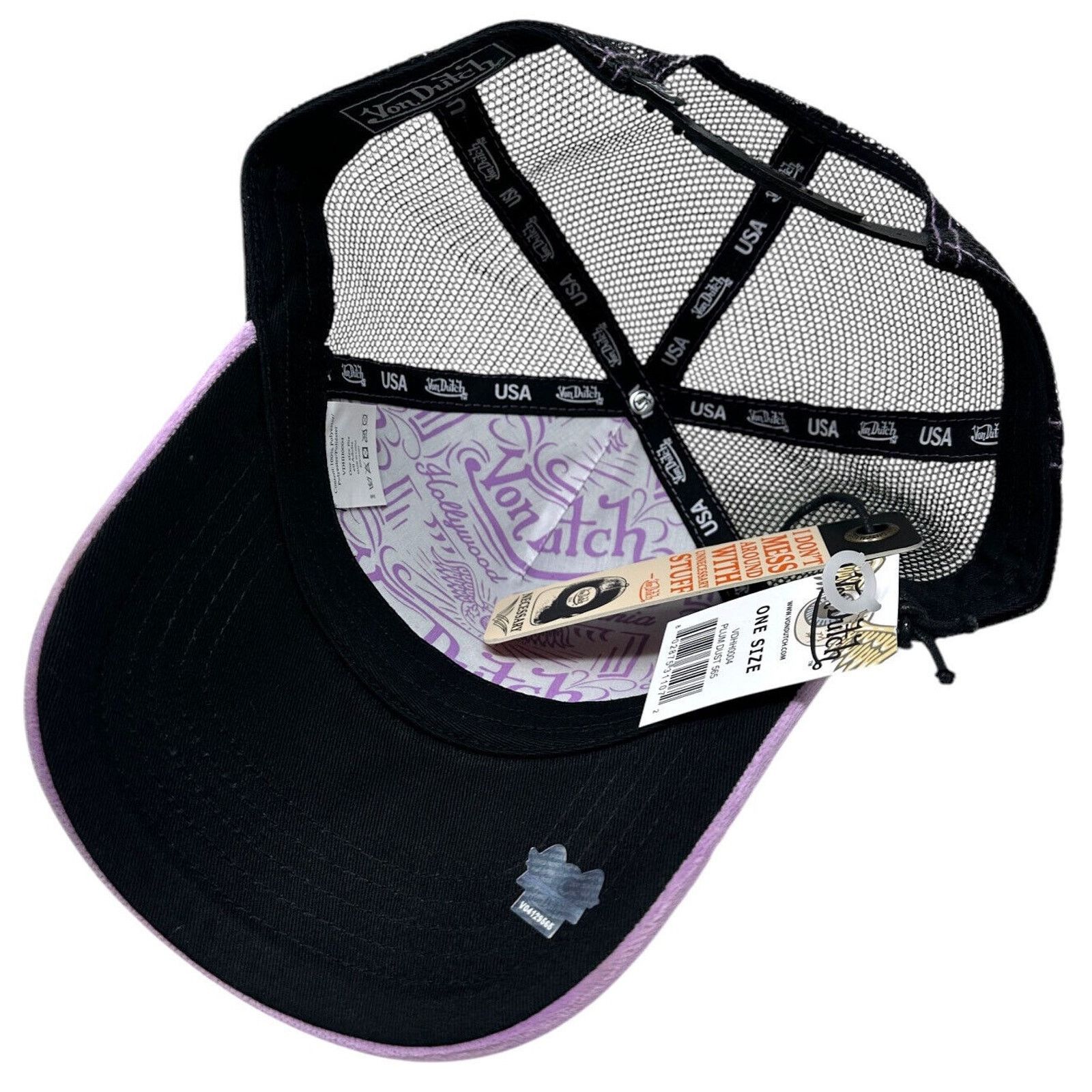 Von Dutch Von Dutch Trucker Hat Light Purple Velvet Snapback Cap Size ONE SIZE - 7 Thumbnail