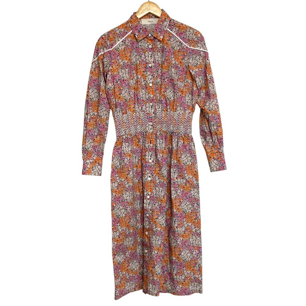 Other Other CYCLAS Flower Print Long Shirt Dress Textile Dresses 1-07-01-0009 DUTY FREE for USA Size ONE SIZE - 1 Thumbnail