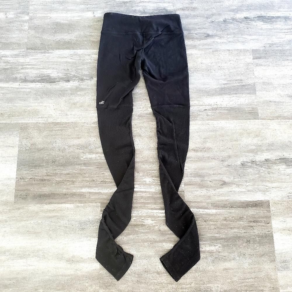 Alo Black ALO Yoga Goddess Ribbed S Legging Size 28" / US 6 / IT 42 - 2 Thumbnail