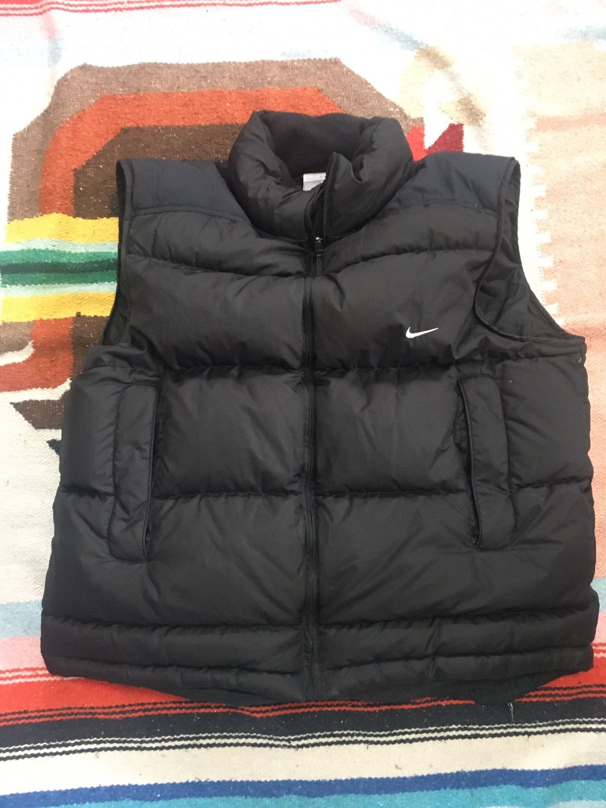 Nike × Vintage Nike VintageY2K Big Nike Logo Puffer Down Brown Vest Size US L / EU 52-54 / 3 - 3 Thumbnail