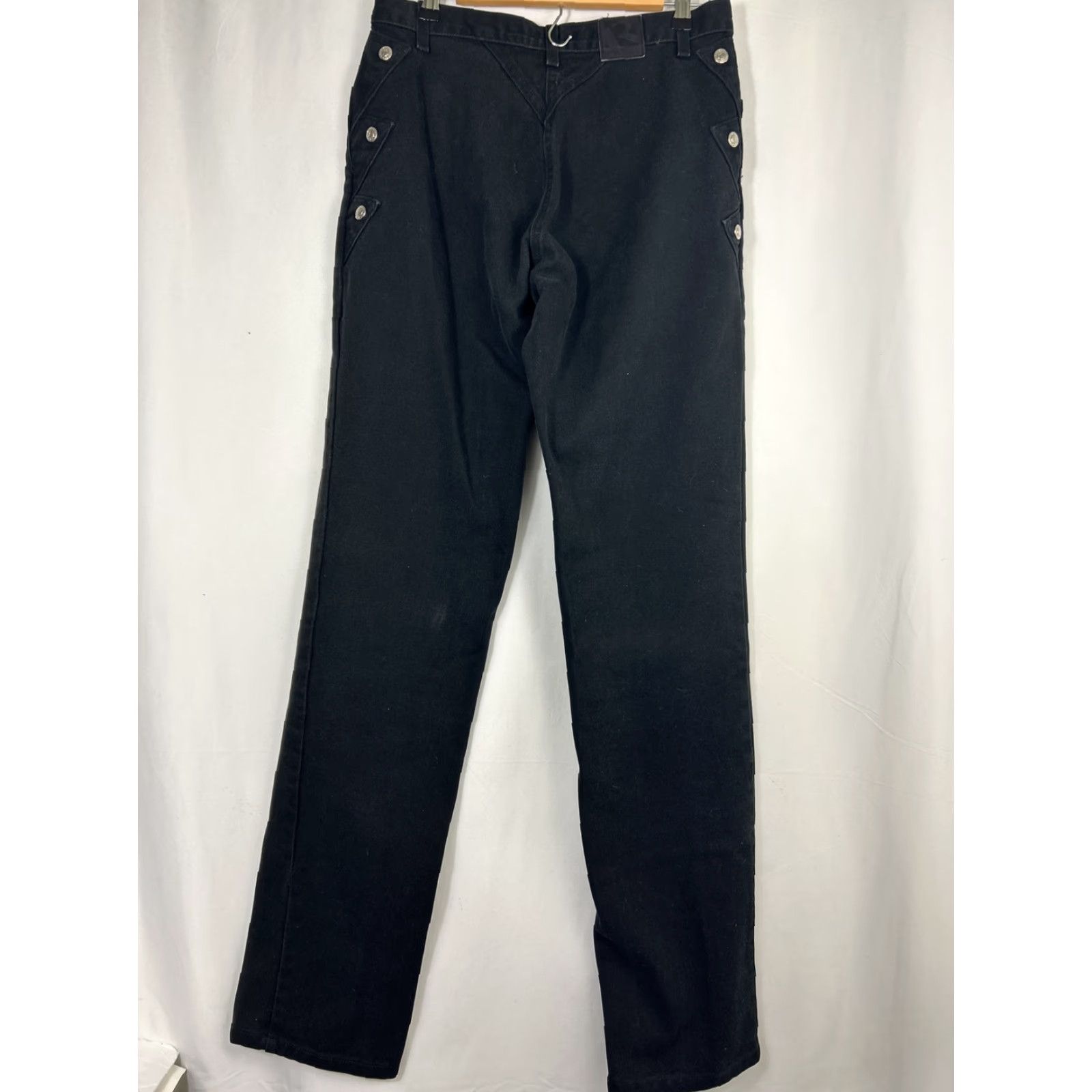Vintage VINTAGE Rockies Jeans Black Womens 13 32x35 Relaxed Low Rise Studded Sides Rare Jeans Women 90s? Size 34" / US 12 / IT 48 - 6 Thumbnail