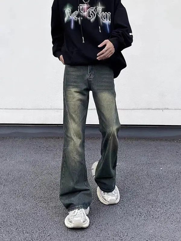 VIBE Retro high street draped micro-flared loose jeans Size US 33 - 5 Thumbnail