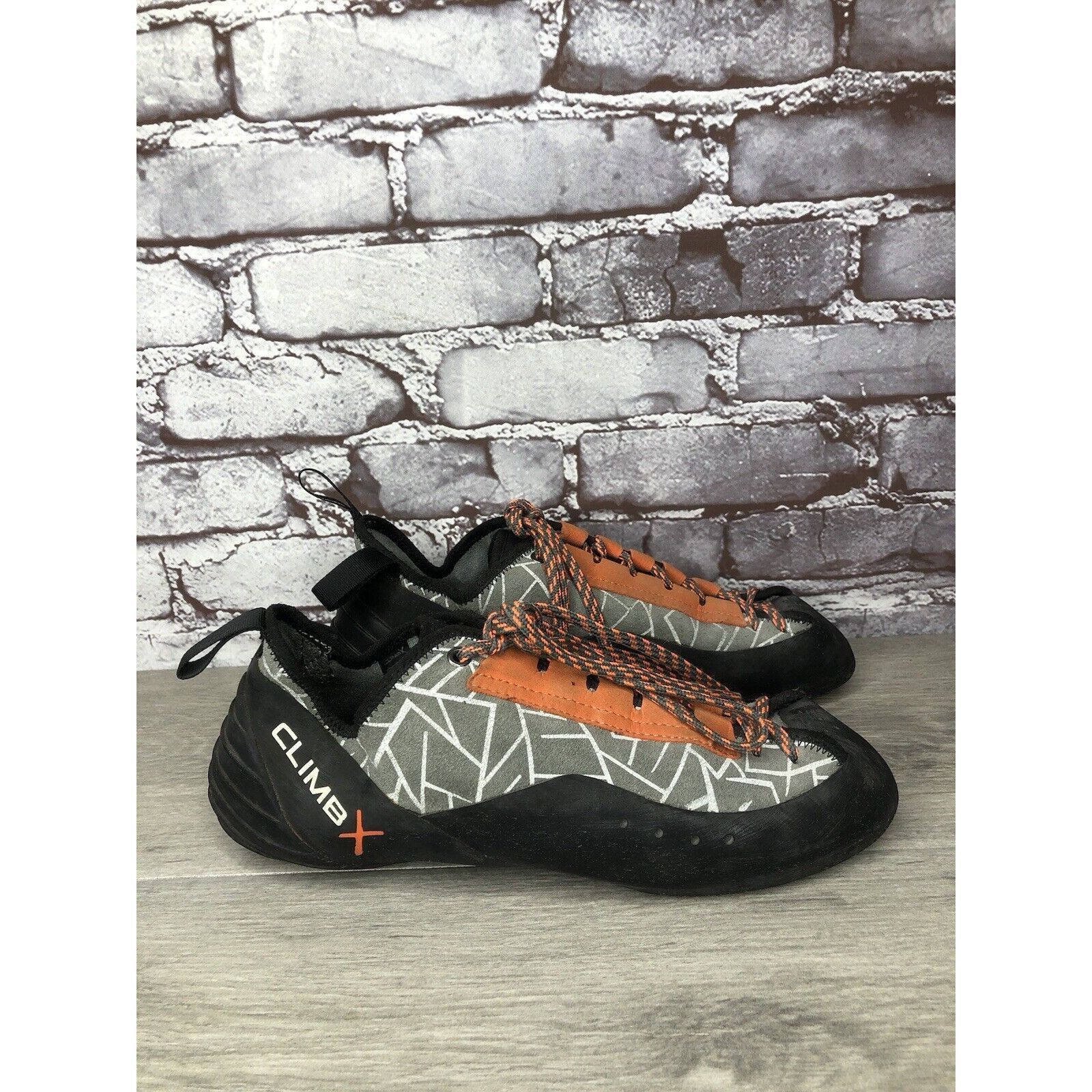 Other Climb X Grey Synthetic Orange Lace Black Climbing Shoes Men Size US 11 / EU 44 - 4 Thumbnail
