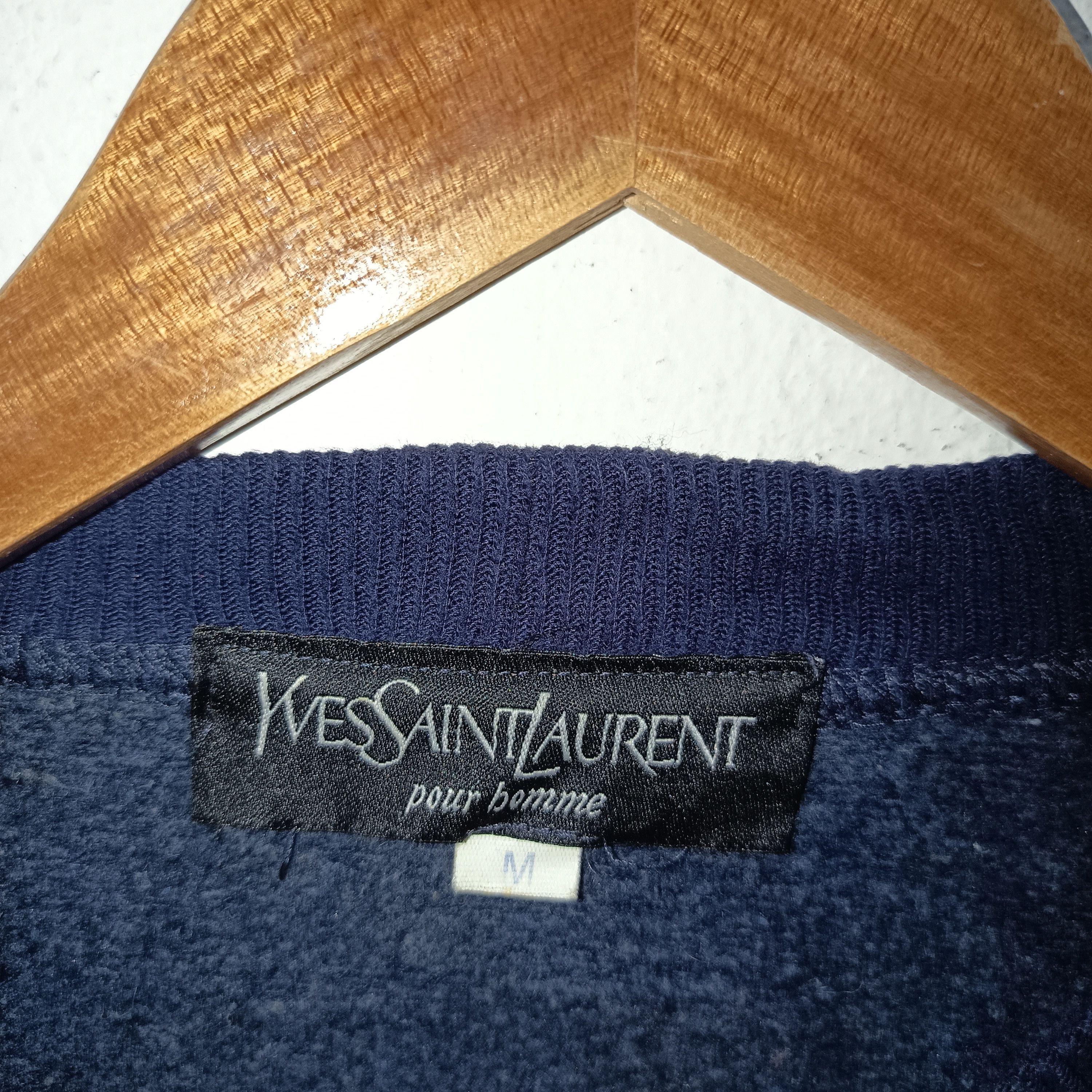 Yves Saint Laurent YSL YVES SAINT LAUREN DARK BLUE EMBROIDERY SWEATSHIRT 🔥 Size US M / EU 48-50 / 2 - 4 Thumbnail