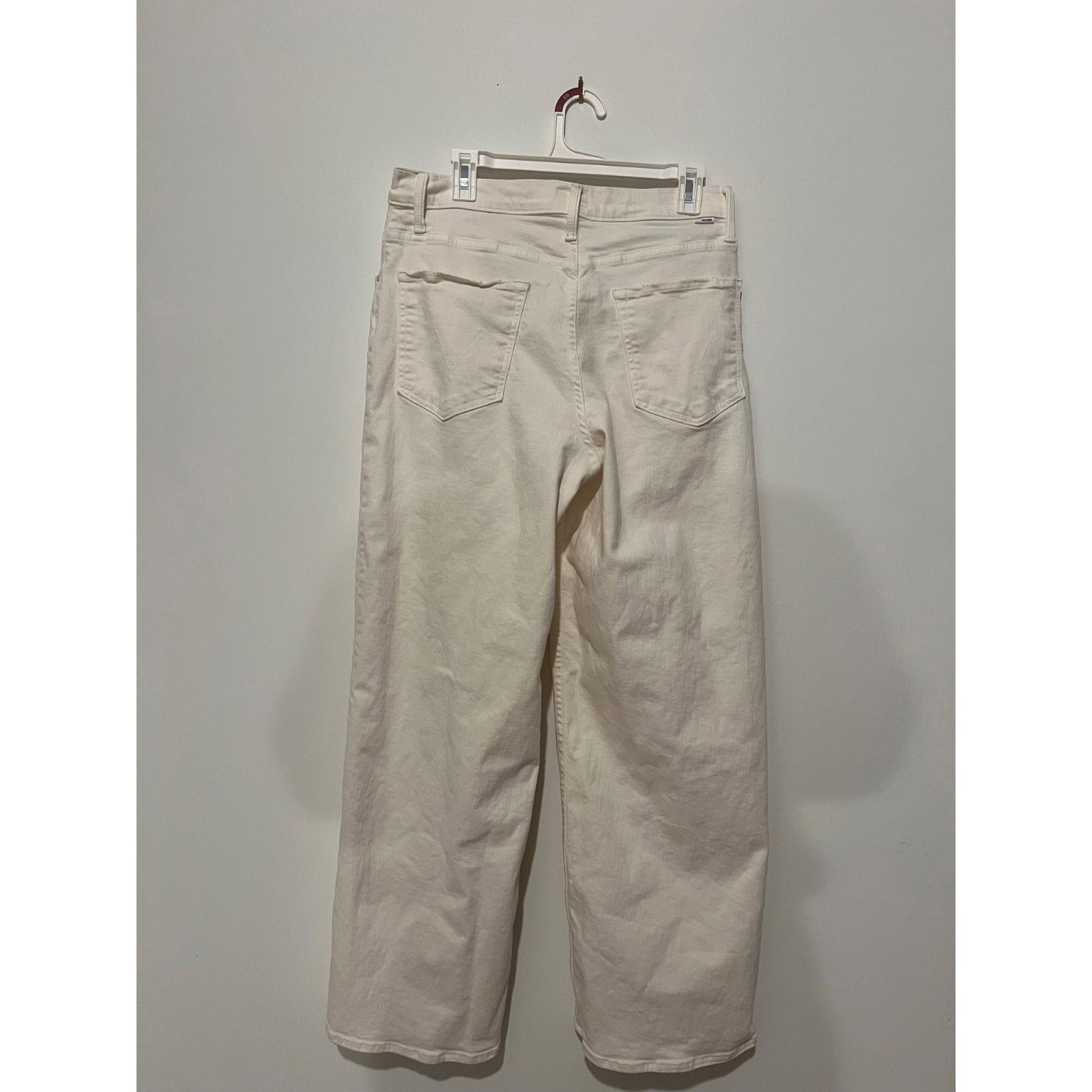 MOTHER MOTHER High Waisted Spinner Skimp Jeans Cream Puffs Denim 31 Size 31" - 3 Thumbnail