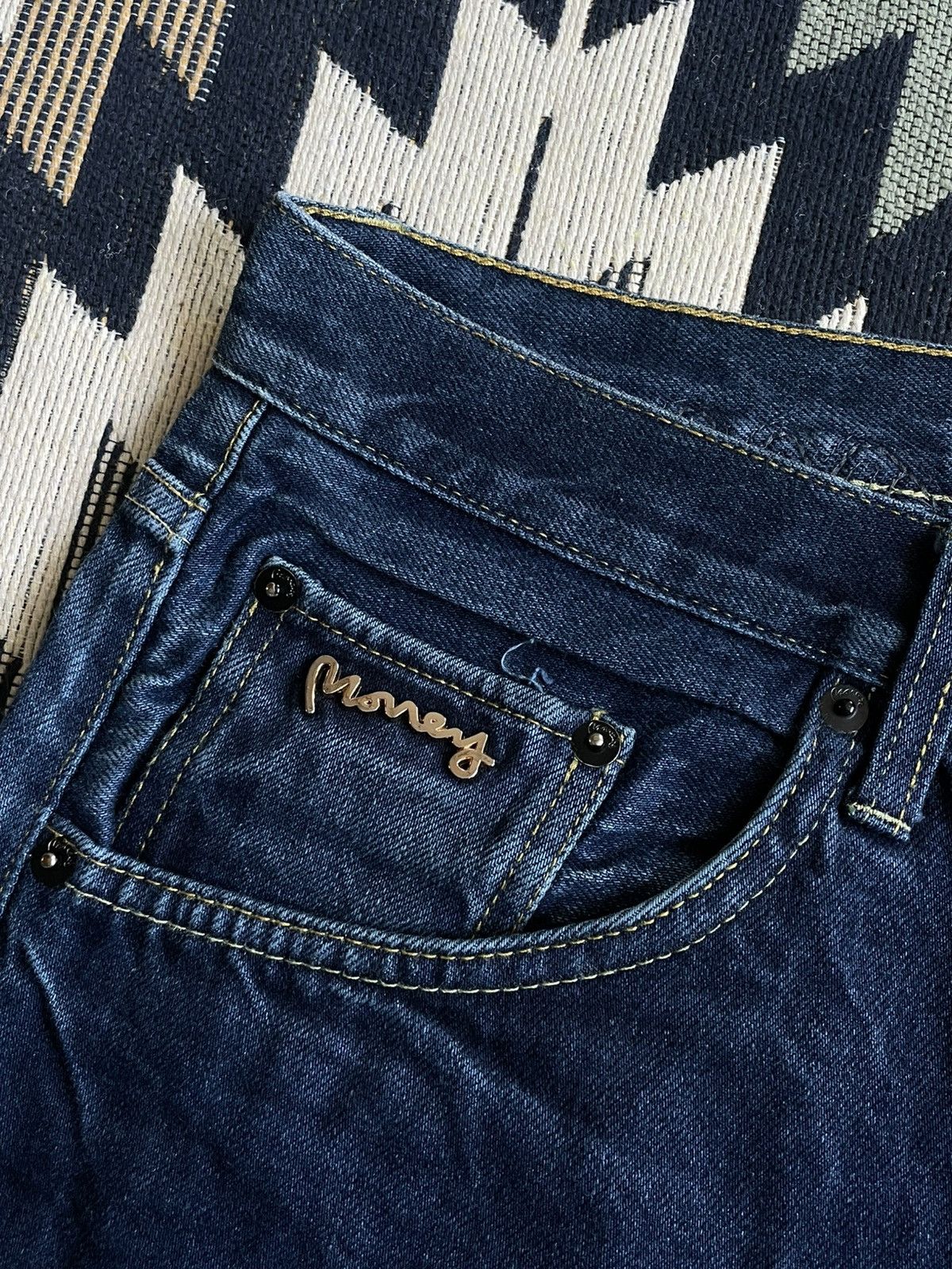 Japanese Brand × Vintage 💸MONEY DENIM BIG LOGO JEANS💸 Size US 32 / EU 48 - 11 Thumbnail