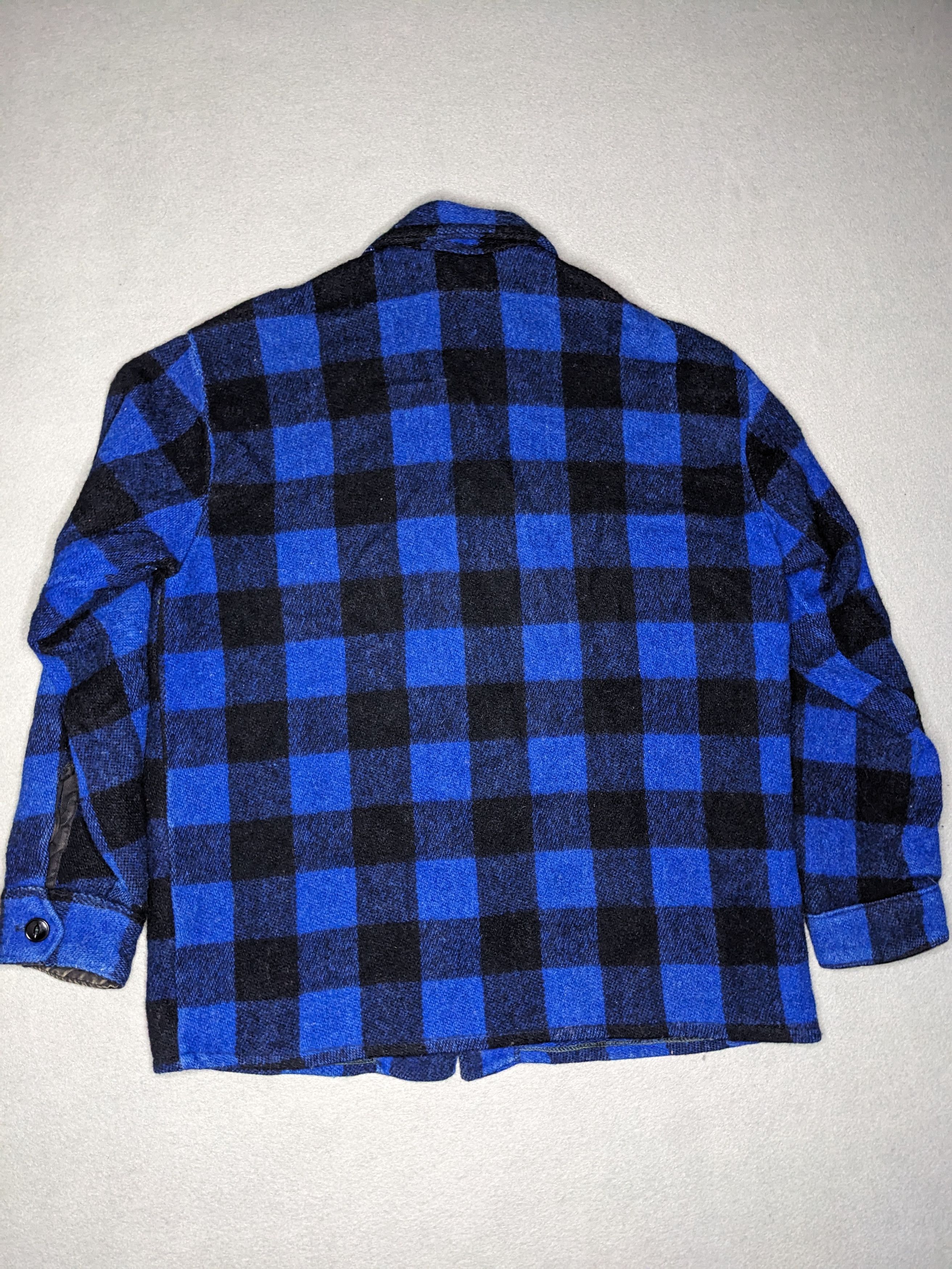 Vintage Humphrey Wool Flannel Buffalo Plaid Large Blue/Black 1950s Size US L / EU 52-54 / 3 - 2 Thumbnail