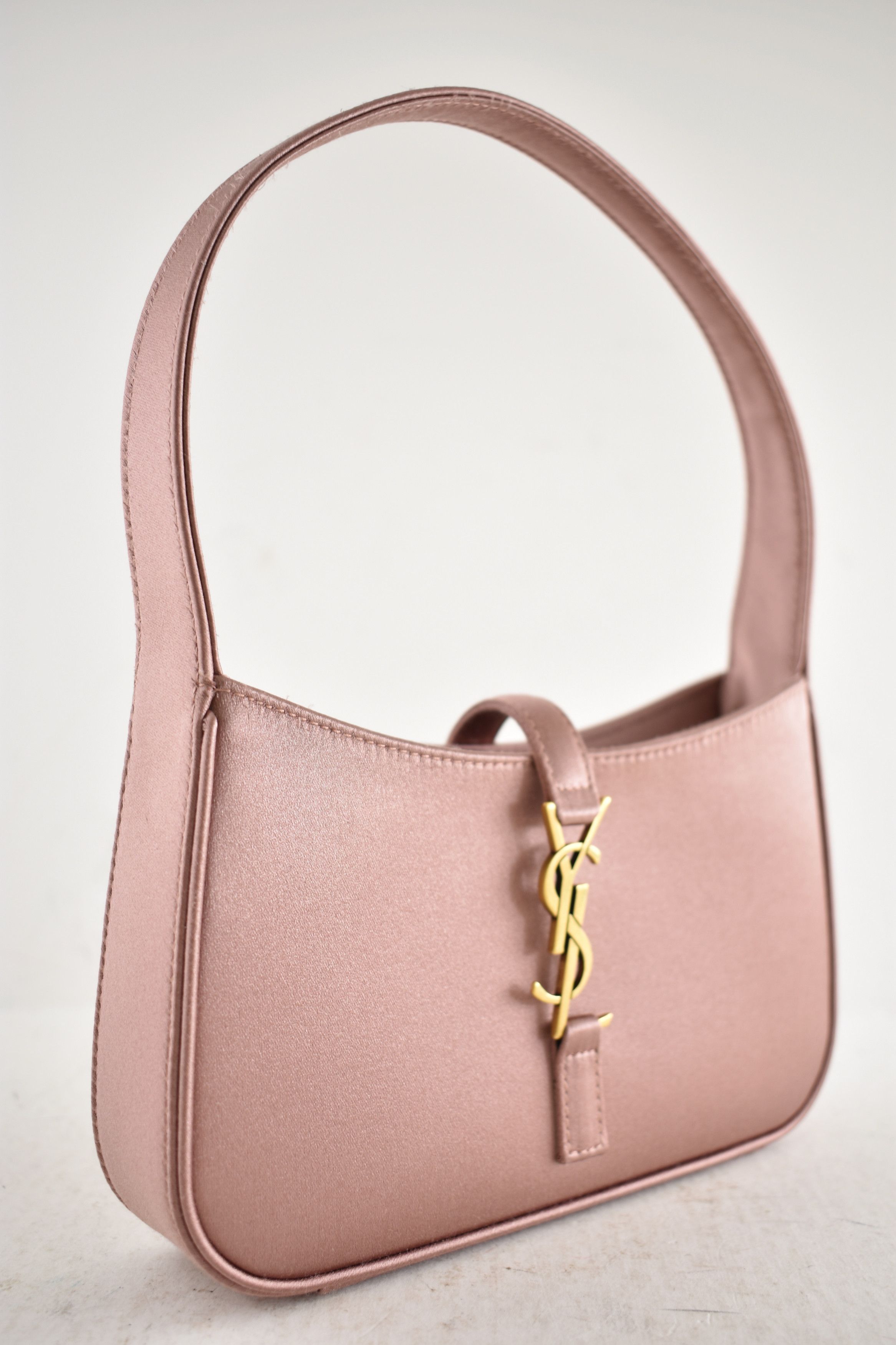 Saint Laurent Paris Mini Le 5 A 7 Hobo Dragee Satin Gold YSL Logo Top Handle Bag Size ONE SIZE - 5 Thumbnail