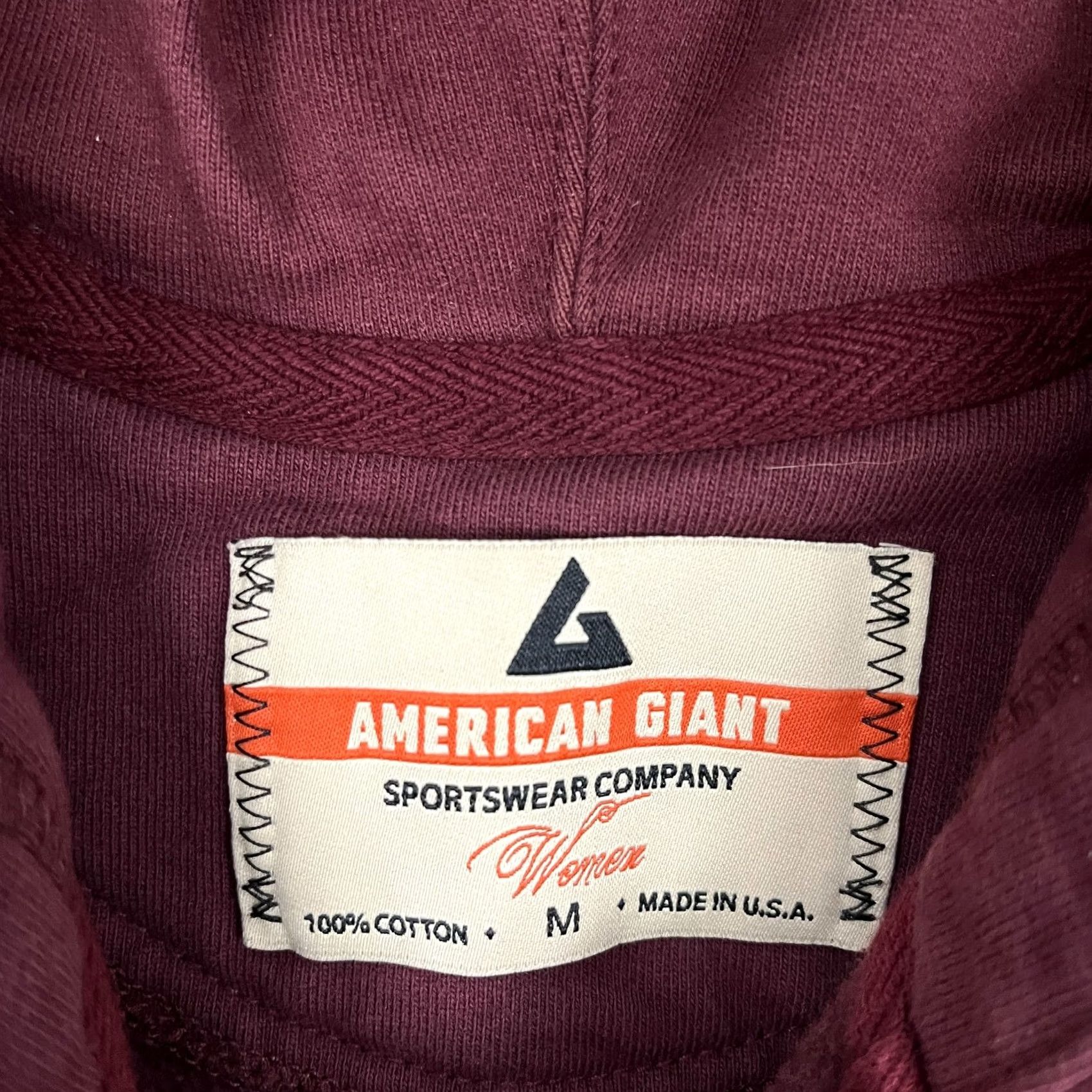 Vintage American Giant Hoodie Womens M Burgundy Maroon Heavy Cotton Sweatshirt Workwear Size M / US 6-8 / IT 42-44 - 3 Thumbnail