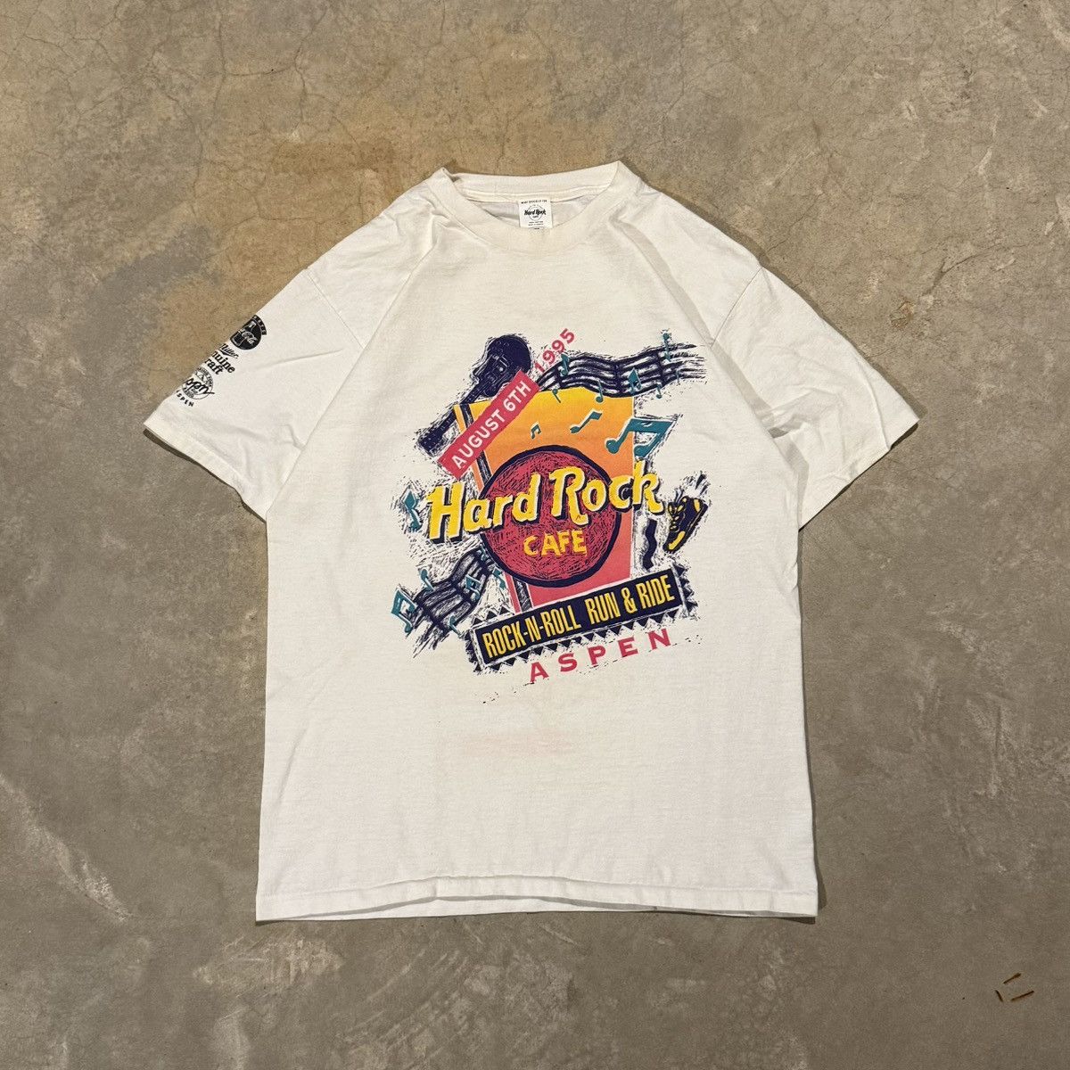 Hard Rock Cafe Vintage 1990s Hard Rock Cafe Aspen Music Festival Tee Size US L / EU 52-54 / 3 - 1 Thumbnail