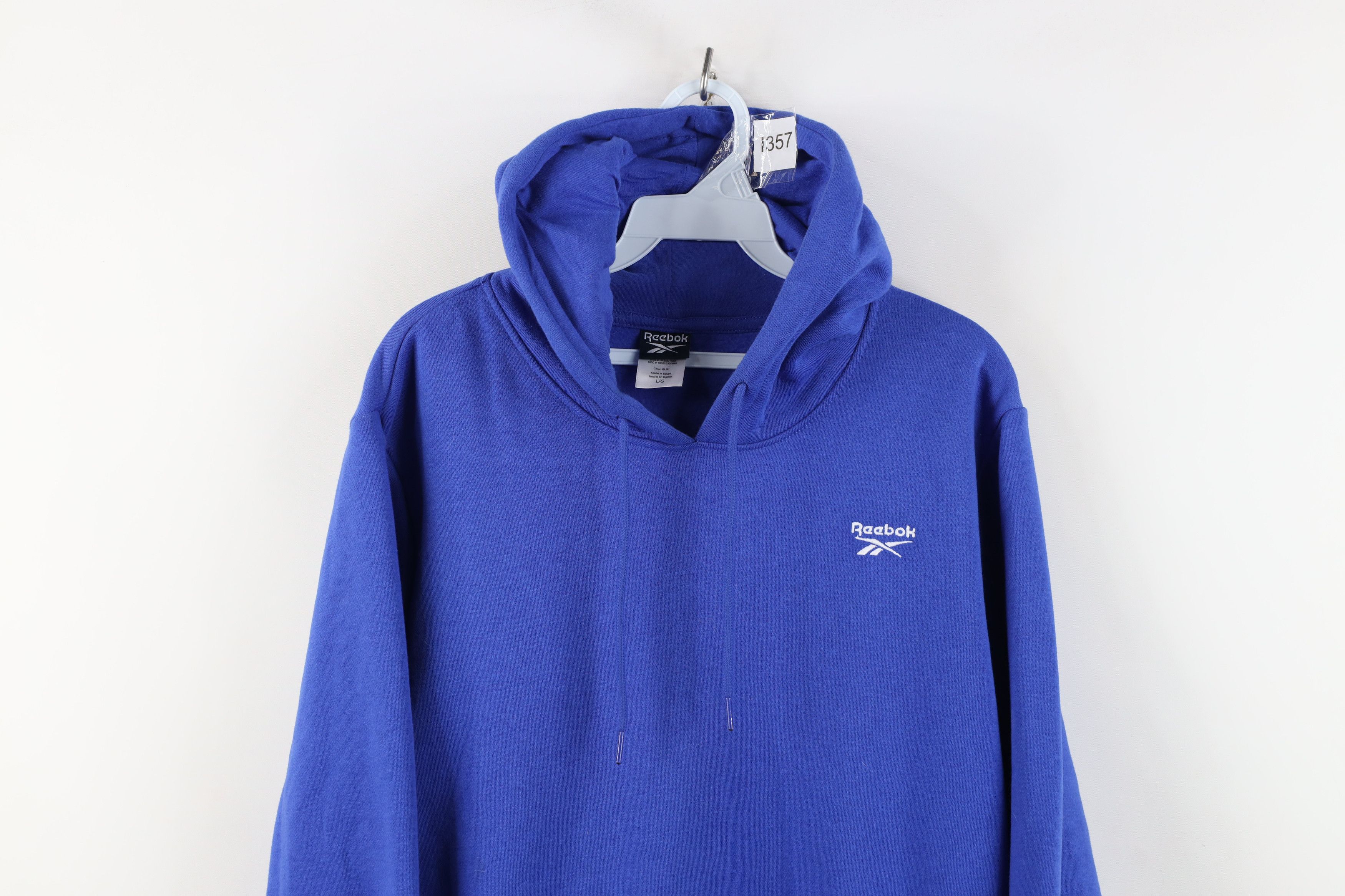 Reebok Vintage Reebok Spell Out Hoodie Sweatshirt Royal Blue Size US L / EU 52-54 / 3 - 2 Thumbnail