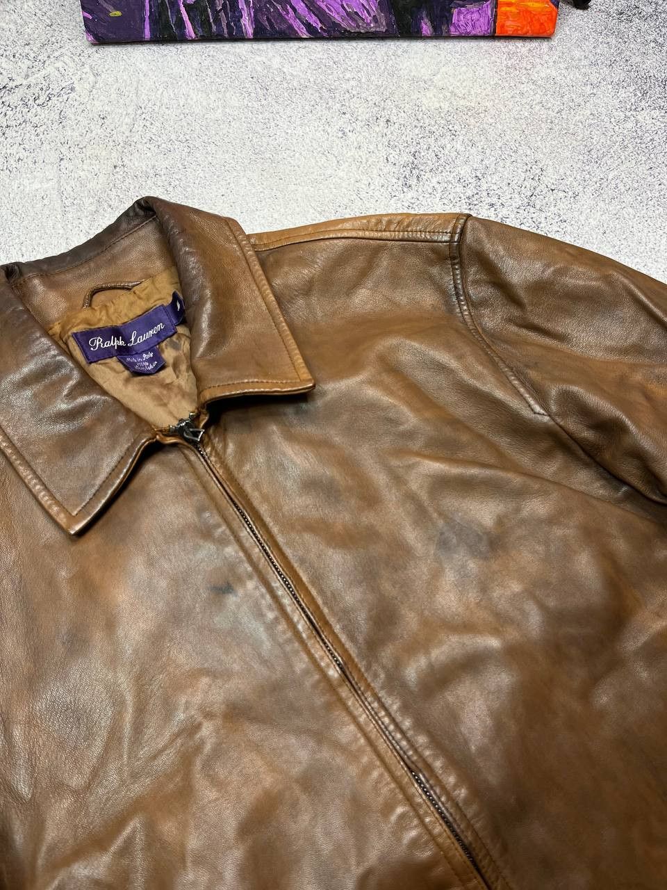 Ralph Lauren Purple Label Ralph Lauren Purple Label Leather Zip Jacket Size US M / EU 48-50 / 2 - 4 Thumbnail