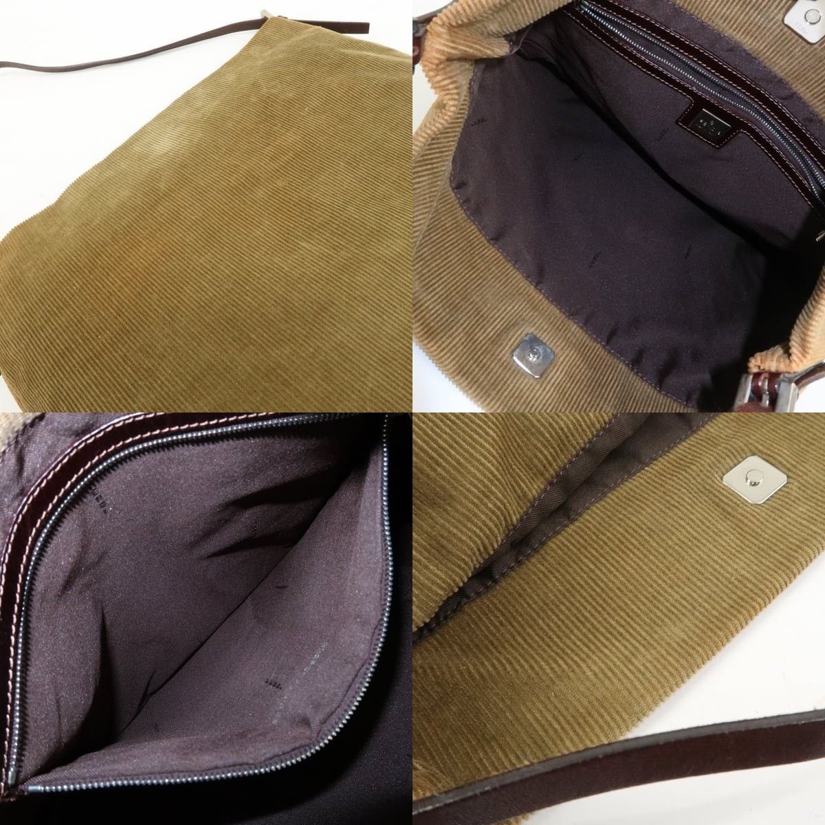 Fendi Fendi Corduroy Shoulder Bag Tan Size ONE SIZE - 7 Thumbnail