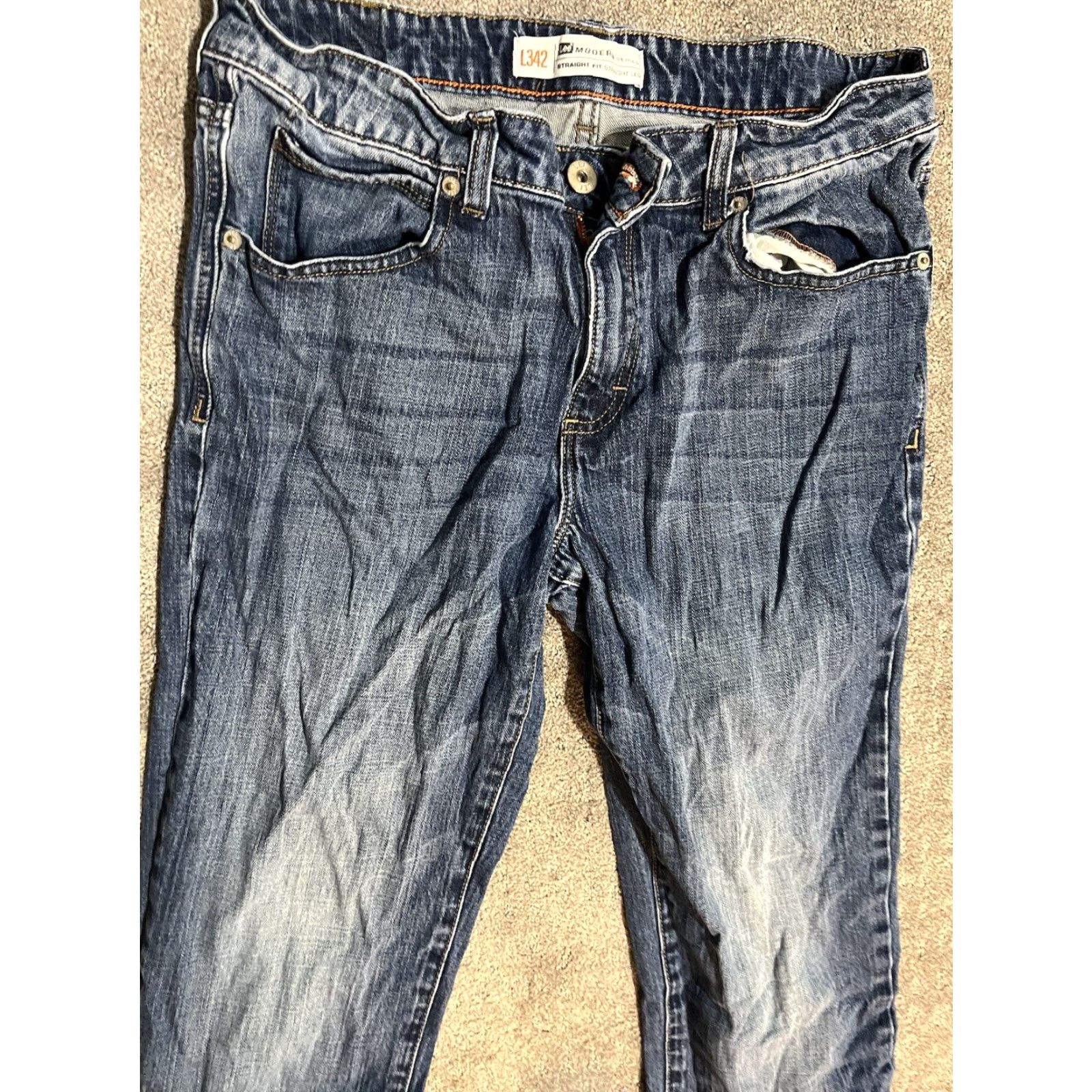 Lee VINTAGE Lee Modern Series L342 Jeans Denim Blue 32x27 Straight Fit 5-Pocket Denim Blue Mens Jeans Size US 32 / EU 48 - 4 Thumbnail