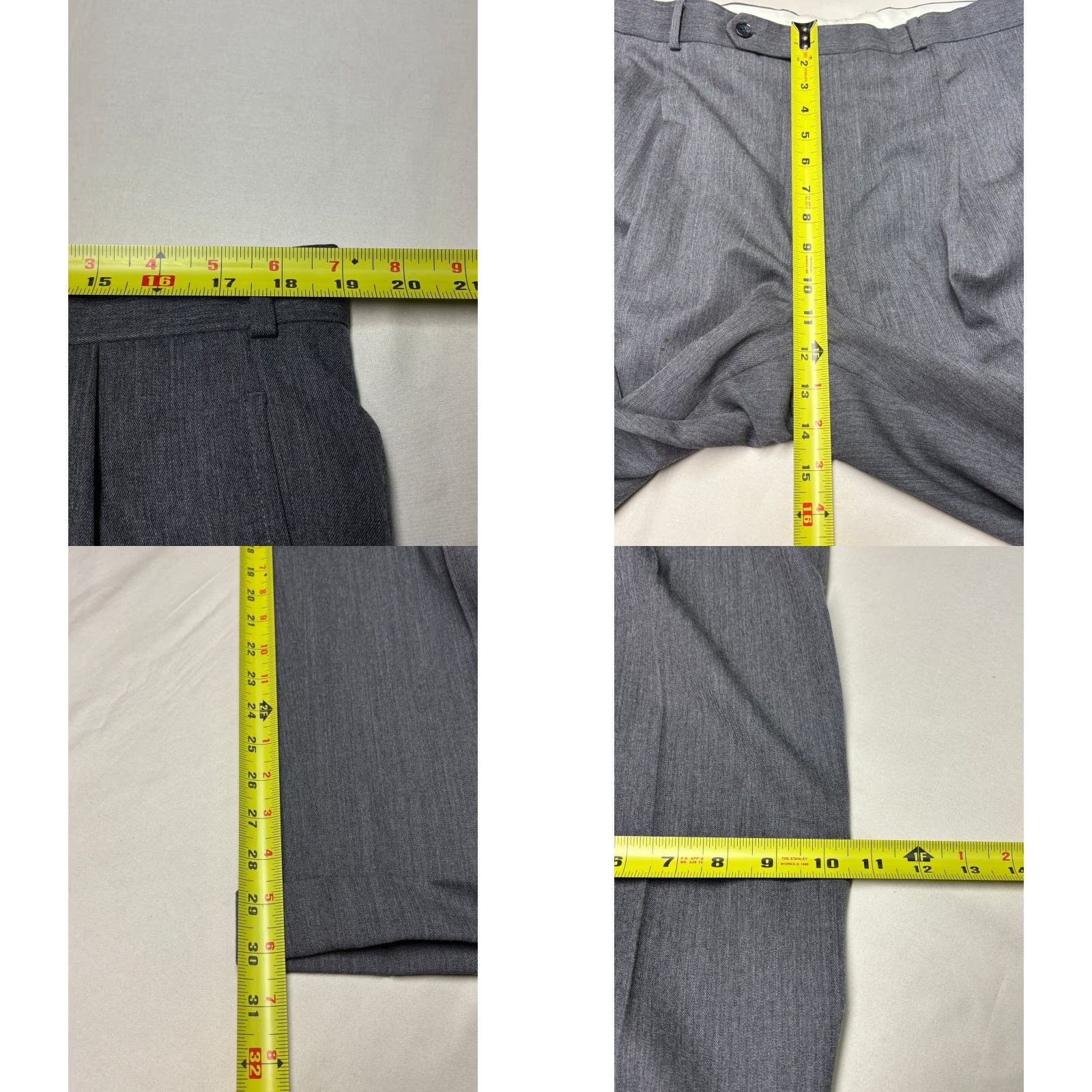 Brooks Brothers Brooks Brothers Mens Dress Pants Wool 100% Pleated Cuffed Gray 38x30 Canada Regular Fit Front Zip Button Pockets Straight Classic Dress Trousers Size US 37 - 8 Thumbnail