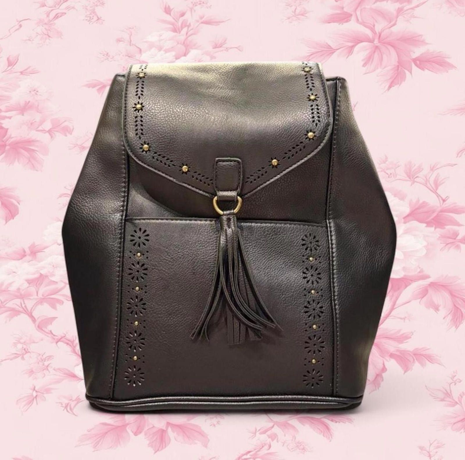 Other Black Leather Backpack Women’s Purses Paisley Storage Size ONE SIZE - 1 Thumbnail