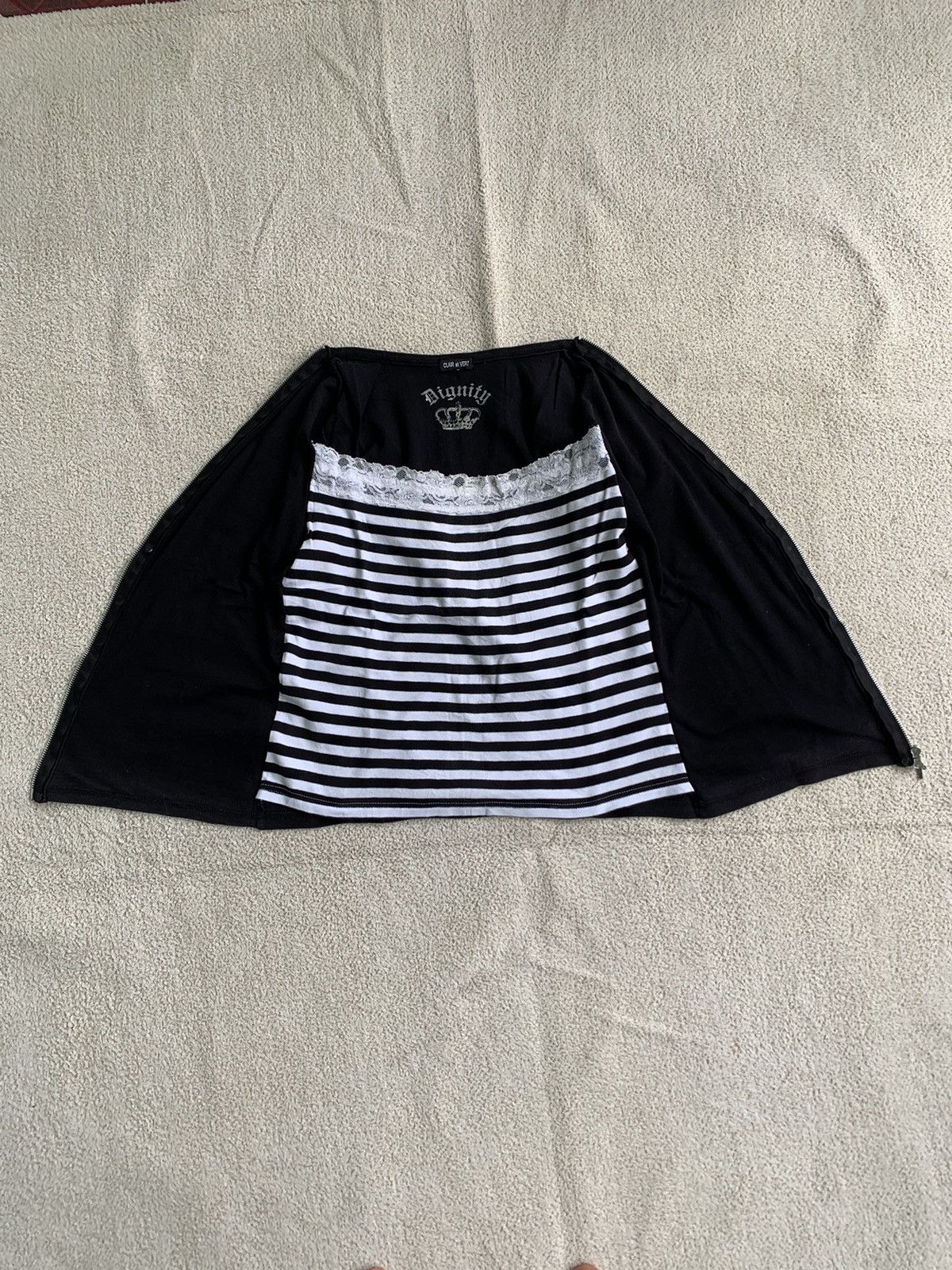 14th Addiction × If Six Was Nine VTG Clair Et Vert Dignity Double Layered Zipper Short TShirt Size S / US 4 / IT 40 - 5 Thumbnail